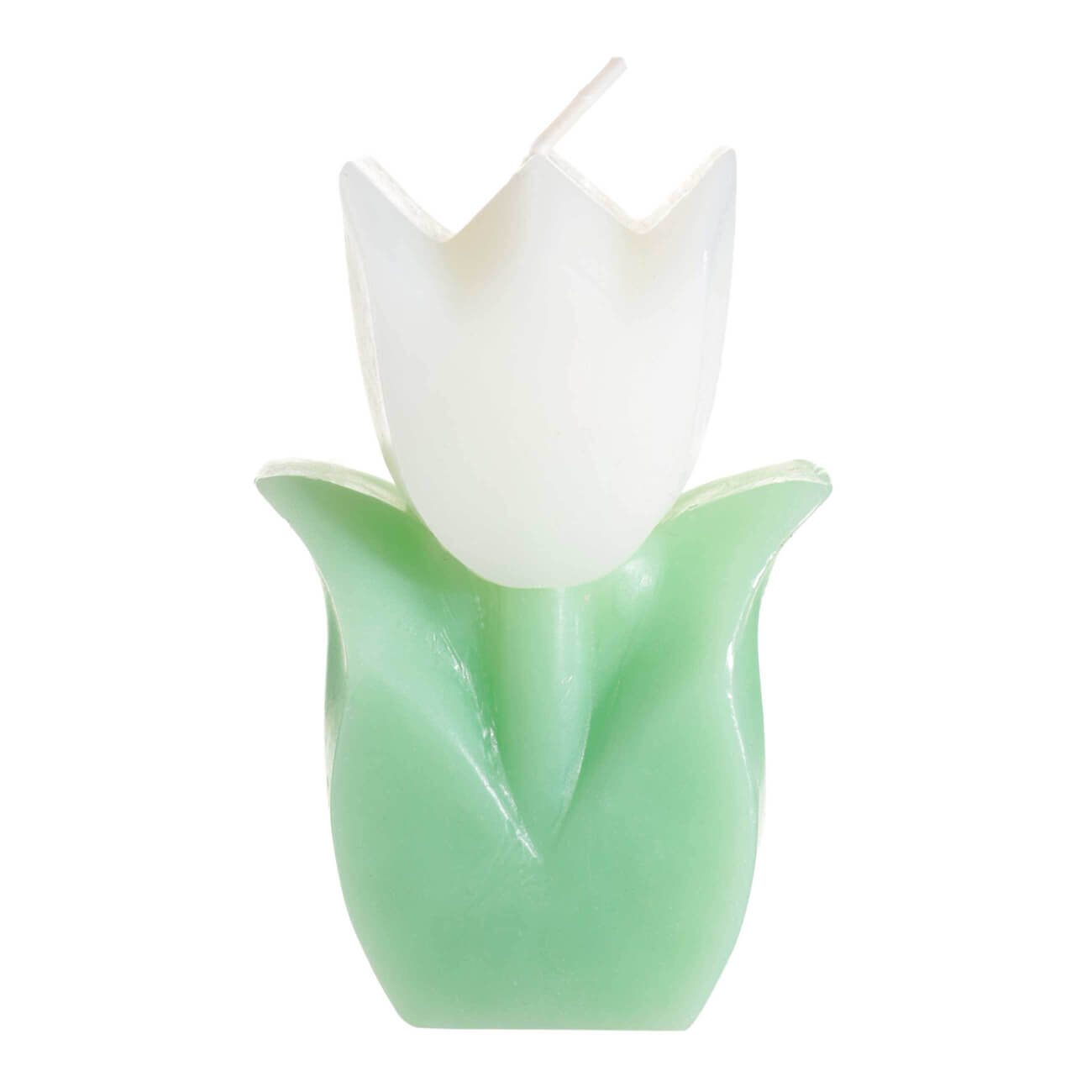 Свеча, 10 см, бело-зеленая, Тюльпан, Tulip garden свеча насыпная 100 г зеленая