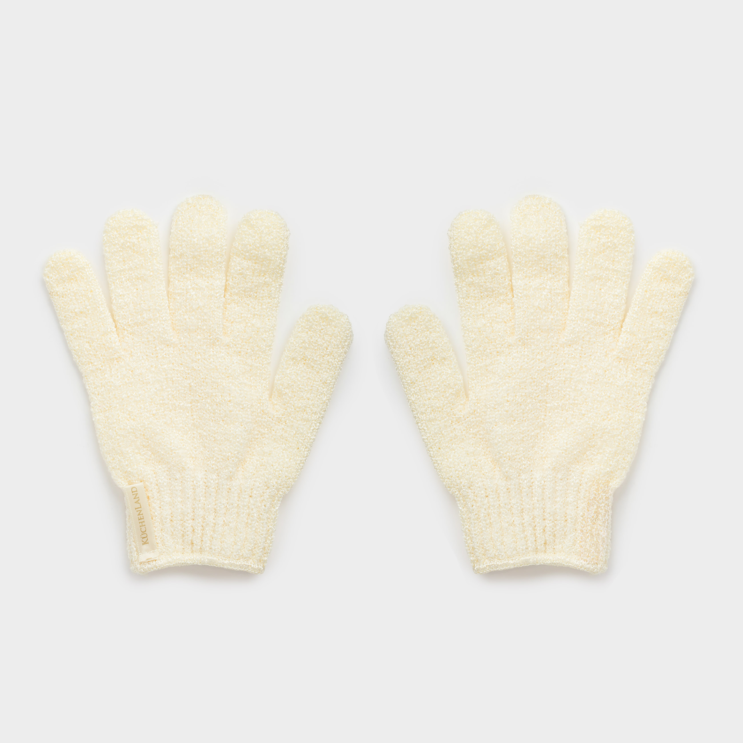 Перчатка для мытья тела, 20 см, 2 шт, отшелушивающая, нейлон, бежевая, Unique spa