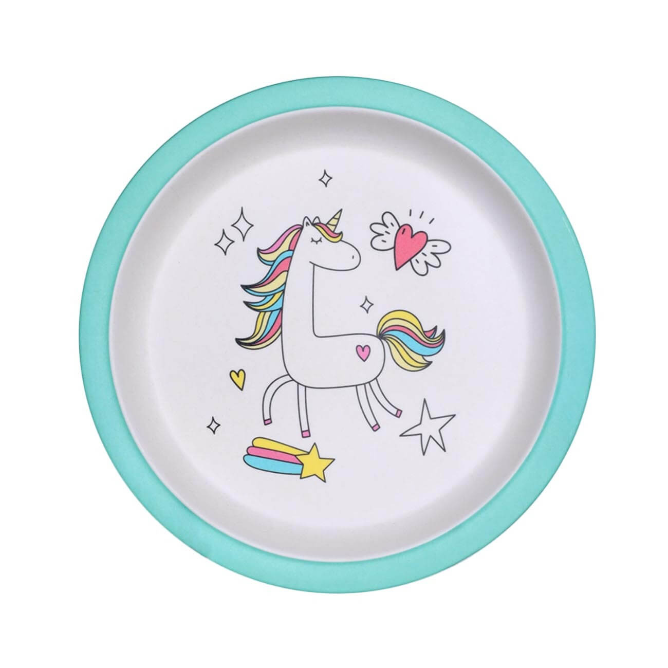 

Тарелка закусочная, детская, 21 см, бамбук, мятная, Единорог, Unicorn