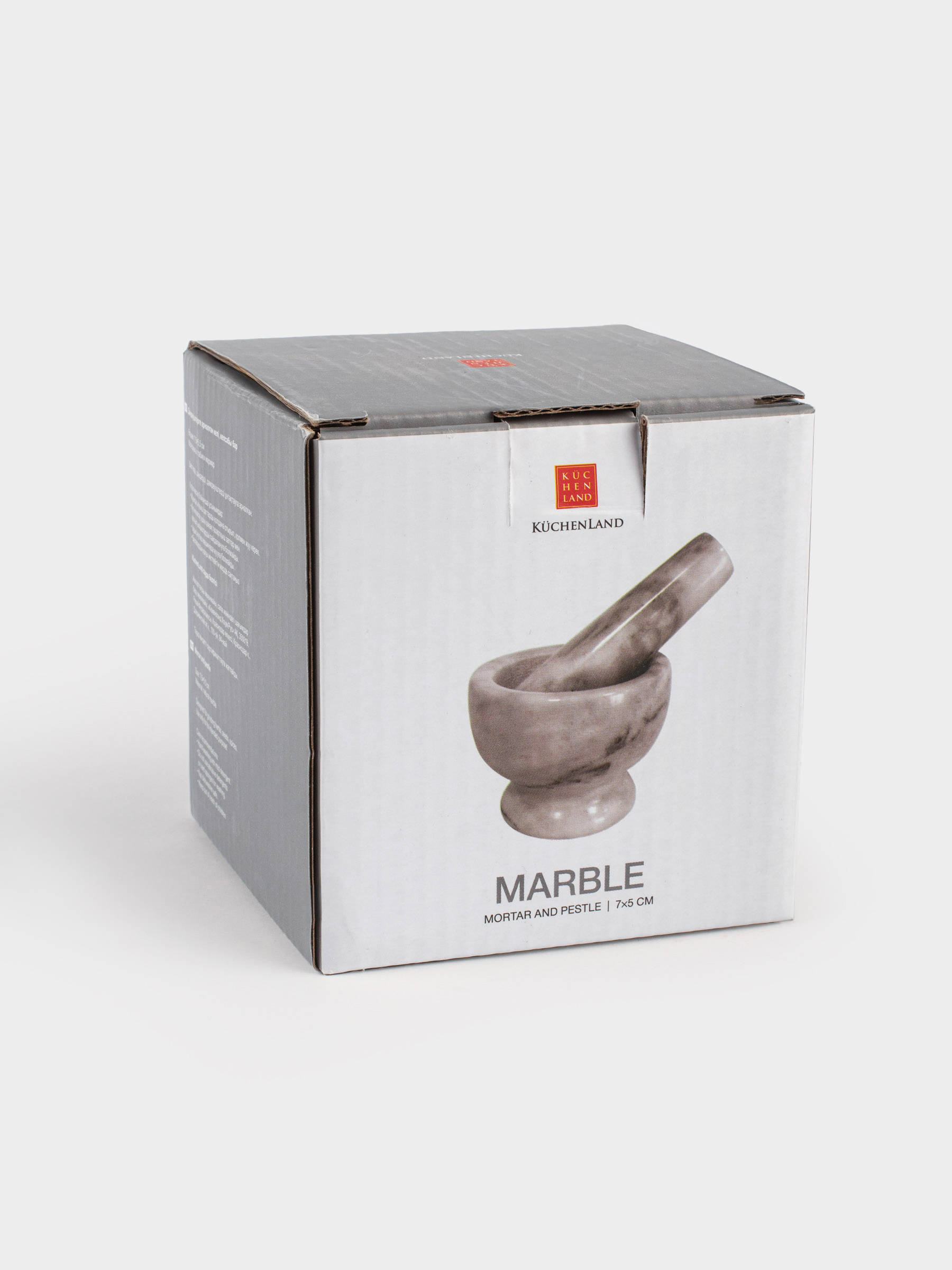 Ступка для специй, 7 см, с пестиком, мрамор, серая, Marble, image-6