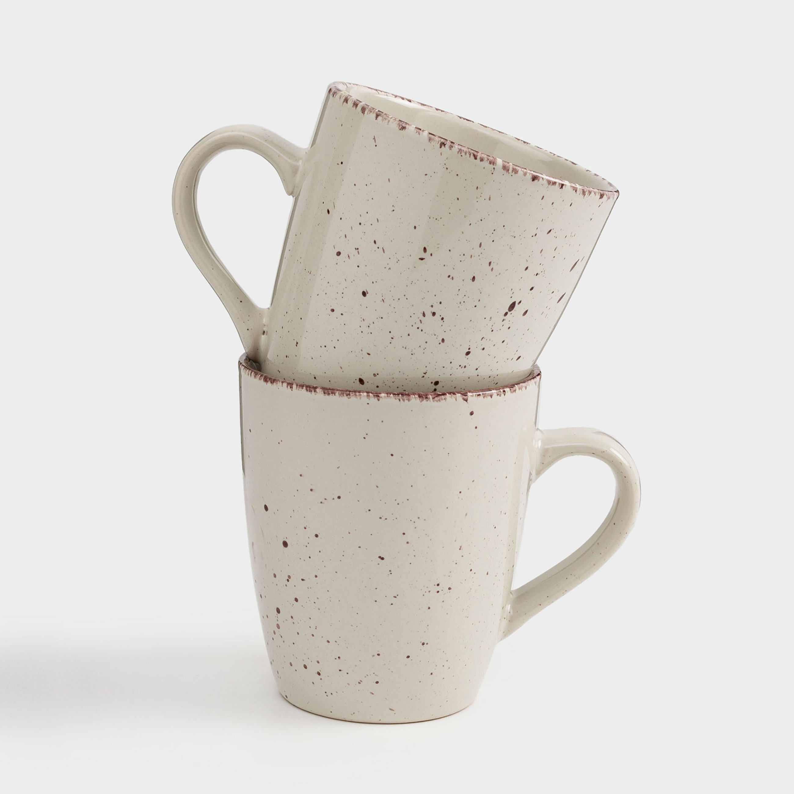 Кружка, 400 мл, 2 шт, керамика, бежевая, в крапинку, Speckled, image-0