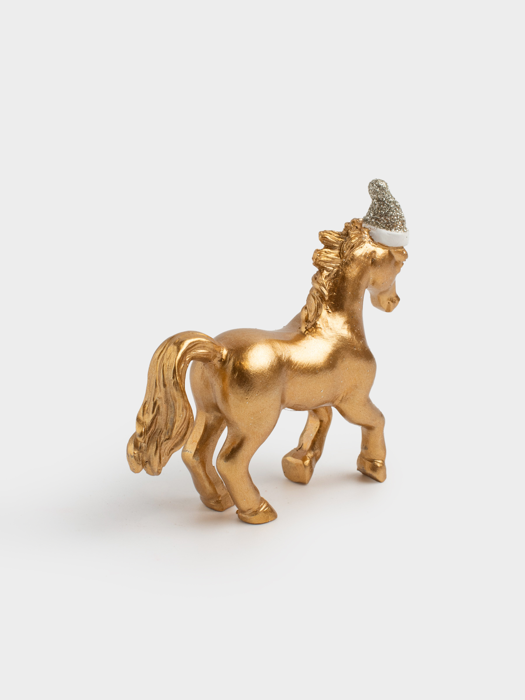 Статуэтка, 8 см, полирезин, золотистая, Лошадь в колпаке, Horse gold, image-4