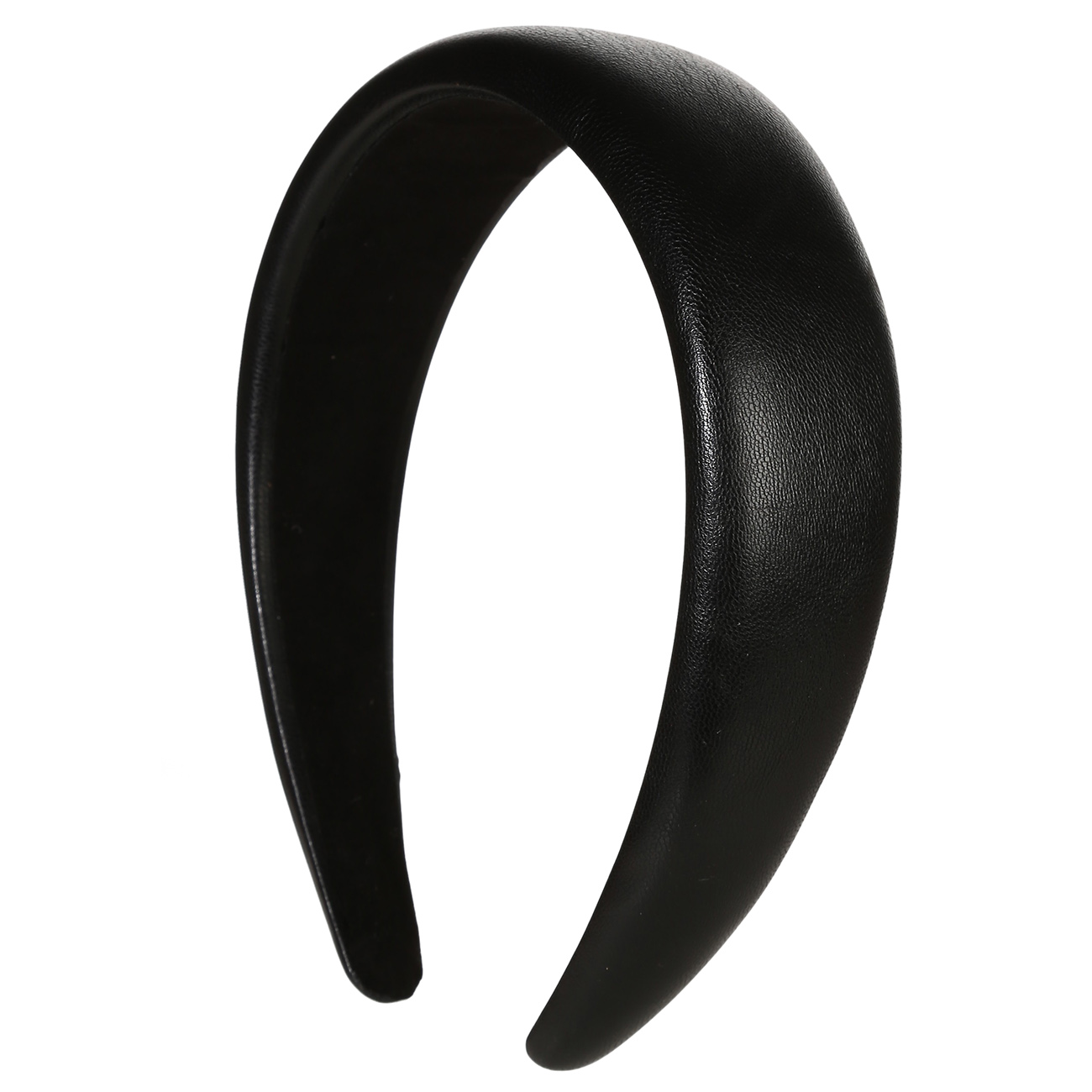Ободок для волос, 12х13 см, полиуретан, черный, Элегантность, Leather изображение № 2
