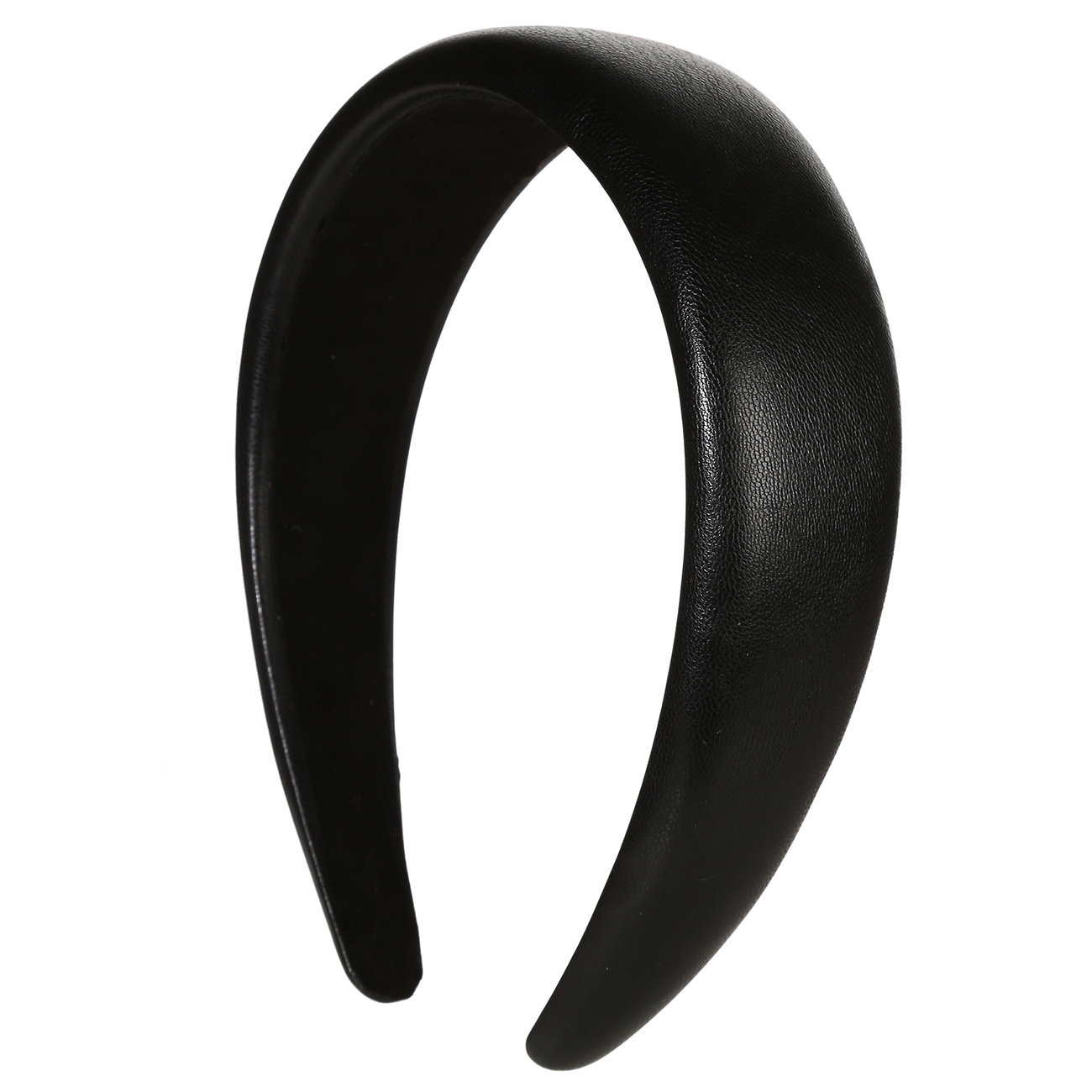 Ободок для волос, 12х13 см, полиуретан, черный, Элегантность, Leather