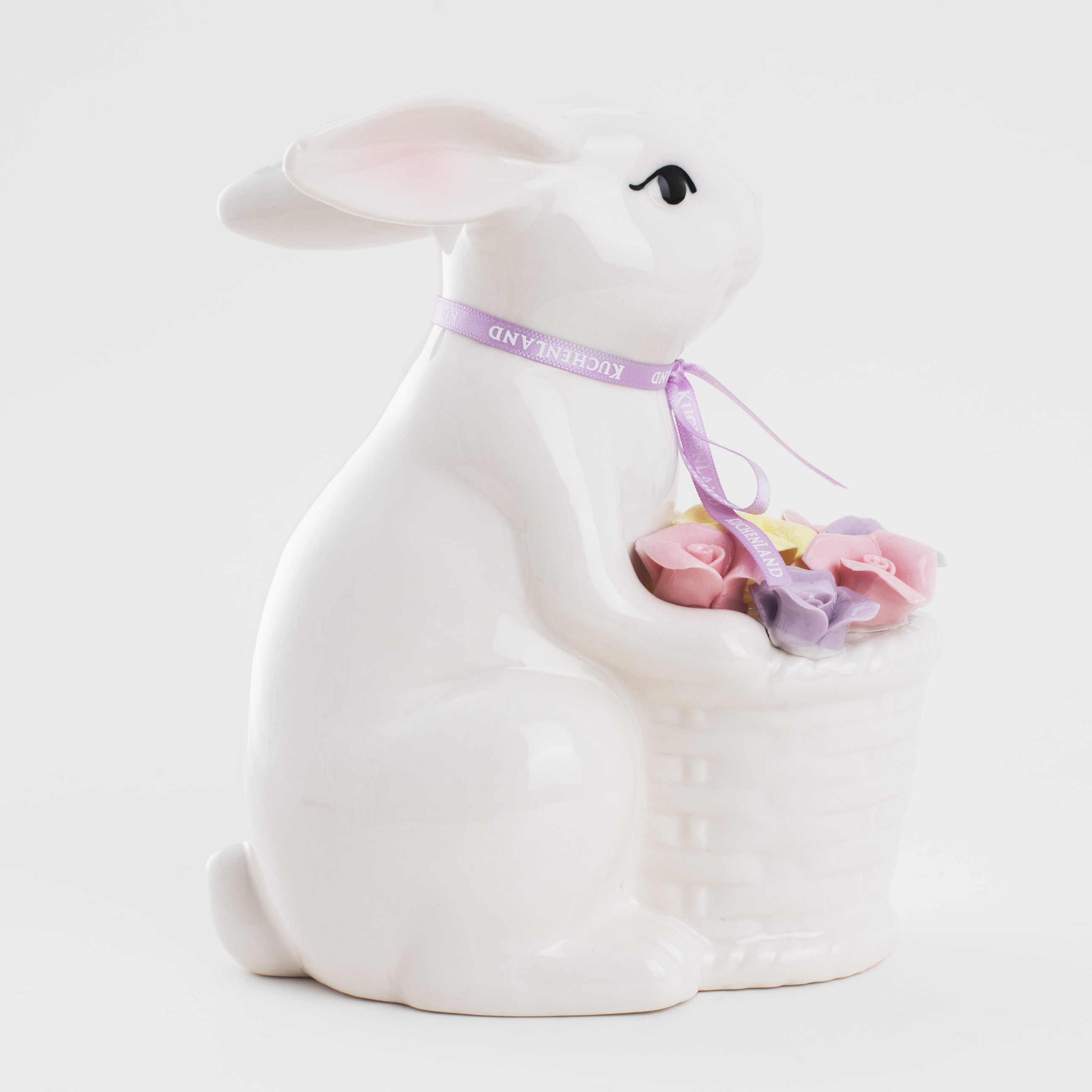 Статуэтка, 17 см, фарфор P, белая, Кролик с корзиной цветов, Pure Easter изображение № 5