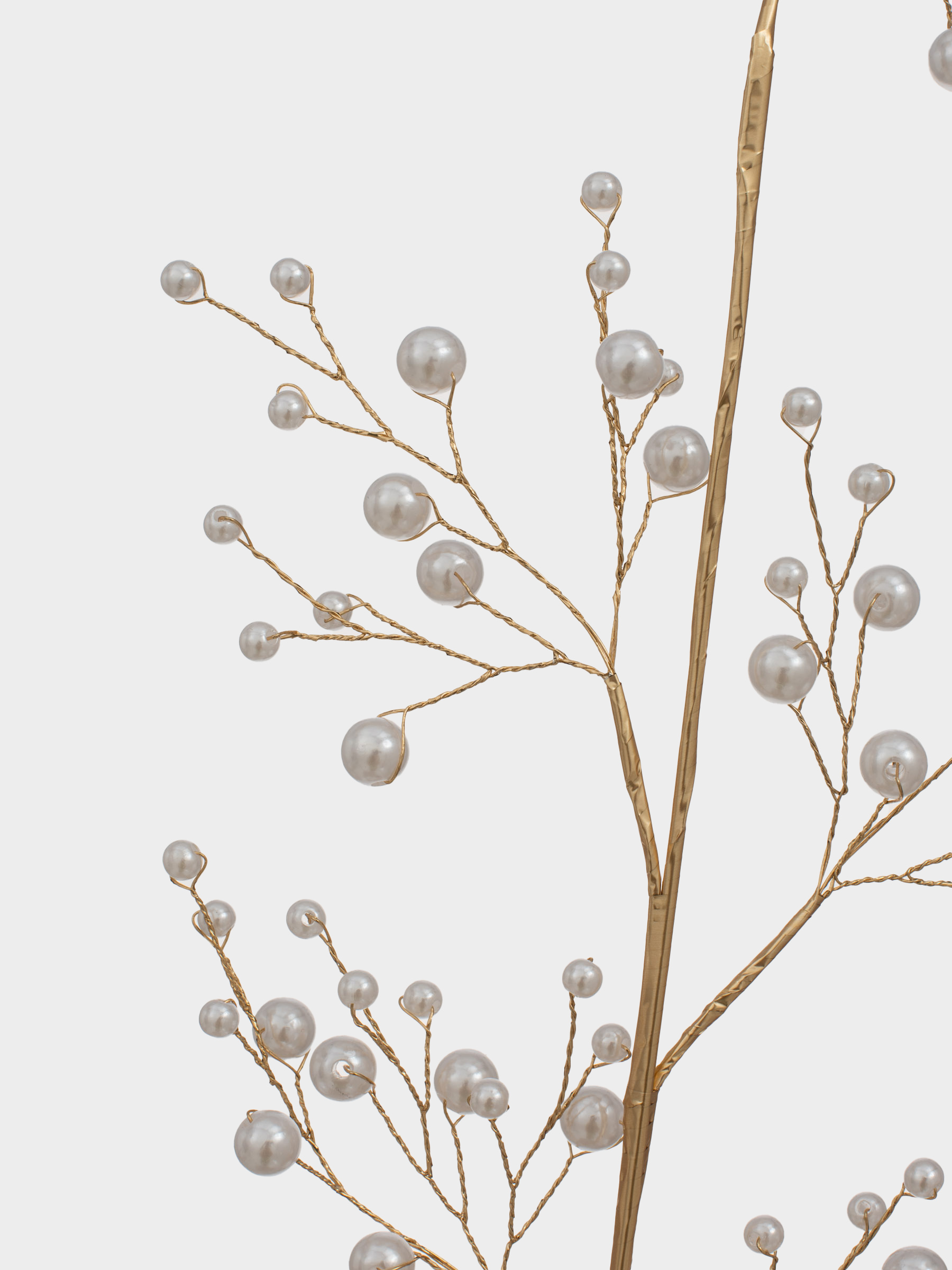 Ветка декоративная, 25 см, пластик/металл, шампань, Жемчужины, Balls decor, image-3