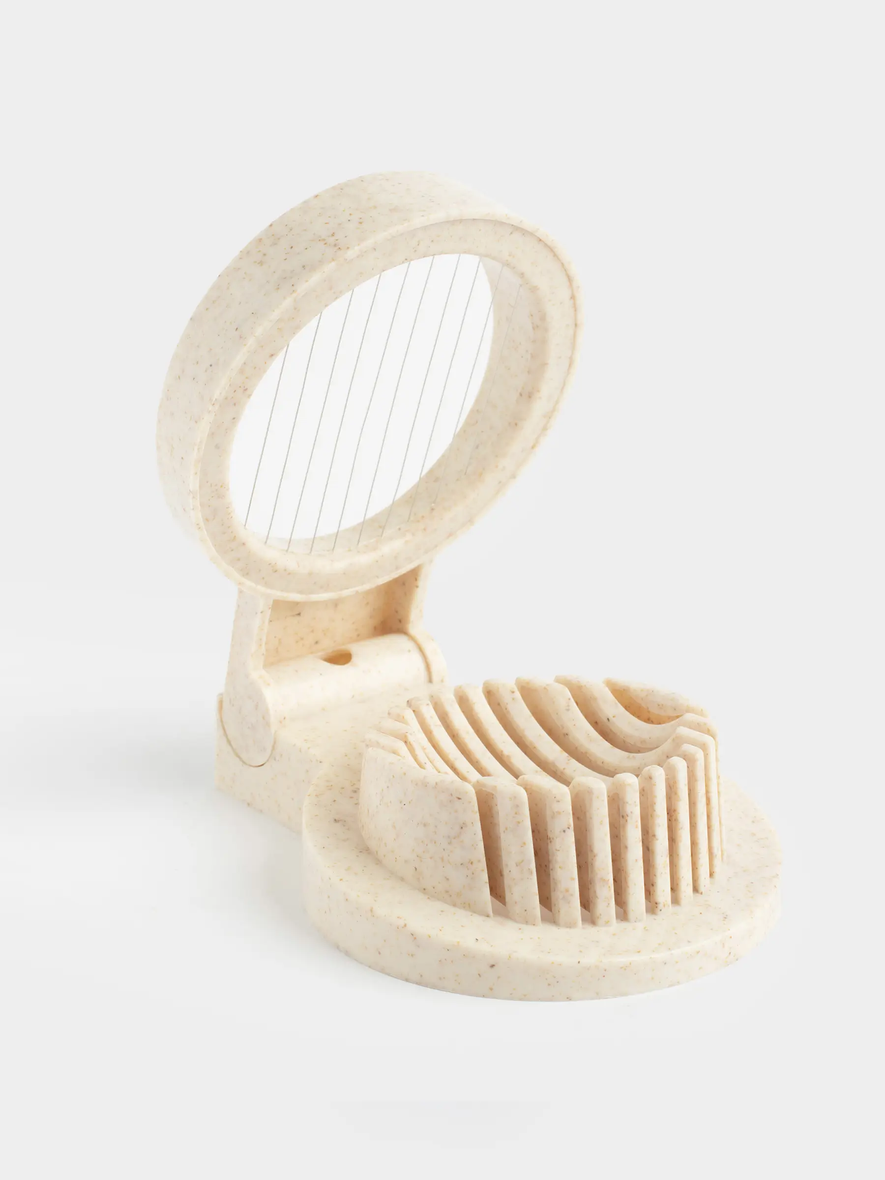 Яйцерезка, 12 см, сталь/пластик, бежевая, в крапинку, Soft speckled