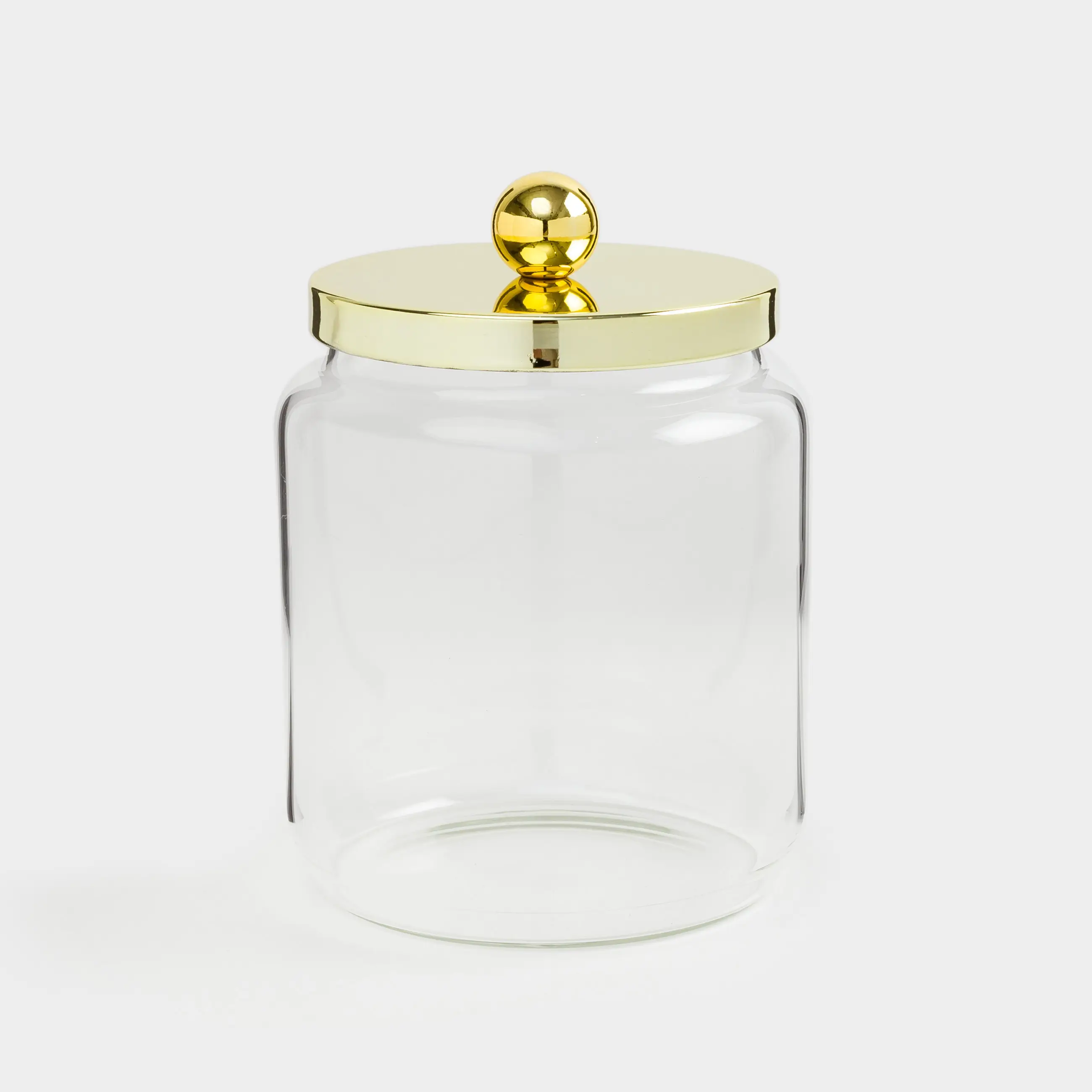 Емкость для хранения, 9х12 см, 450 мл, стекло/металл, золотистая, Classic gold, image-0