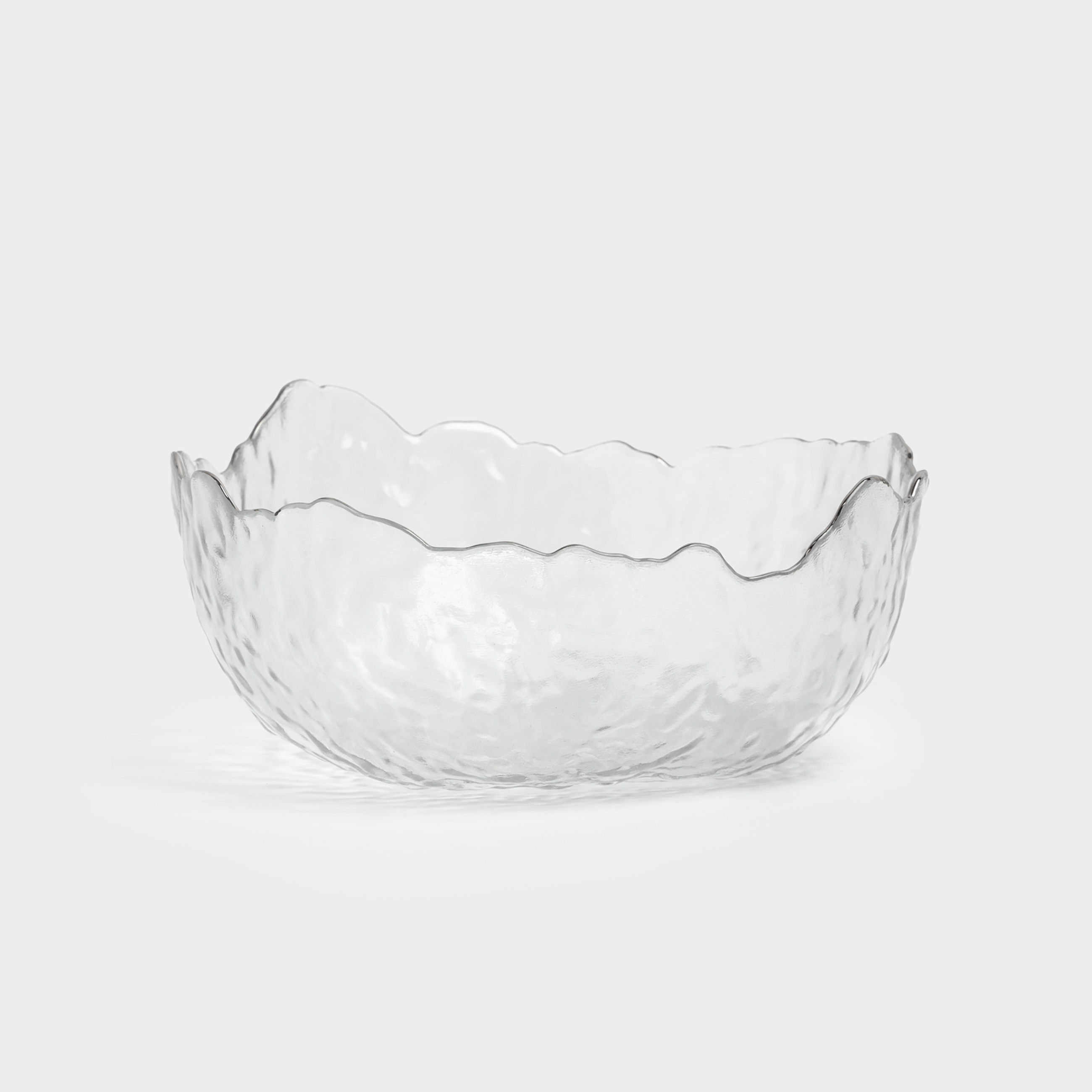 Салатник 17х7 см 700 мл стекло с серебристым кантом Nautilus silver 990₽