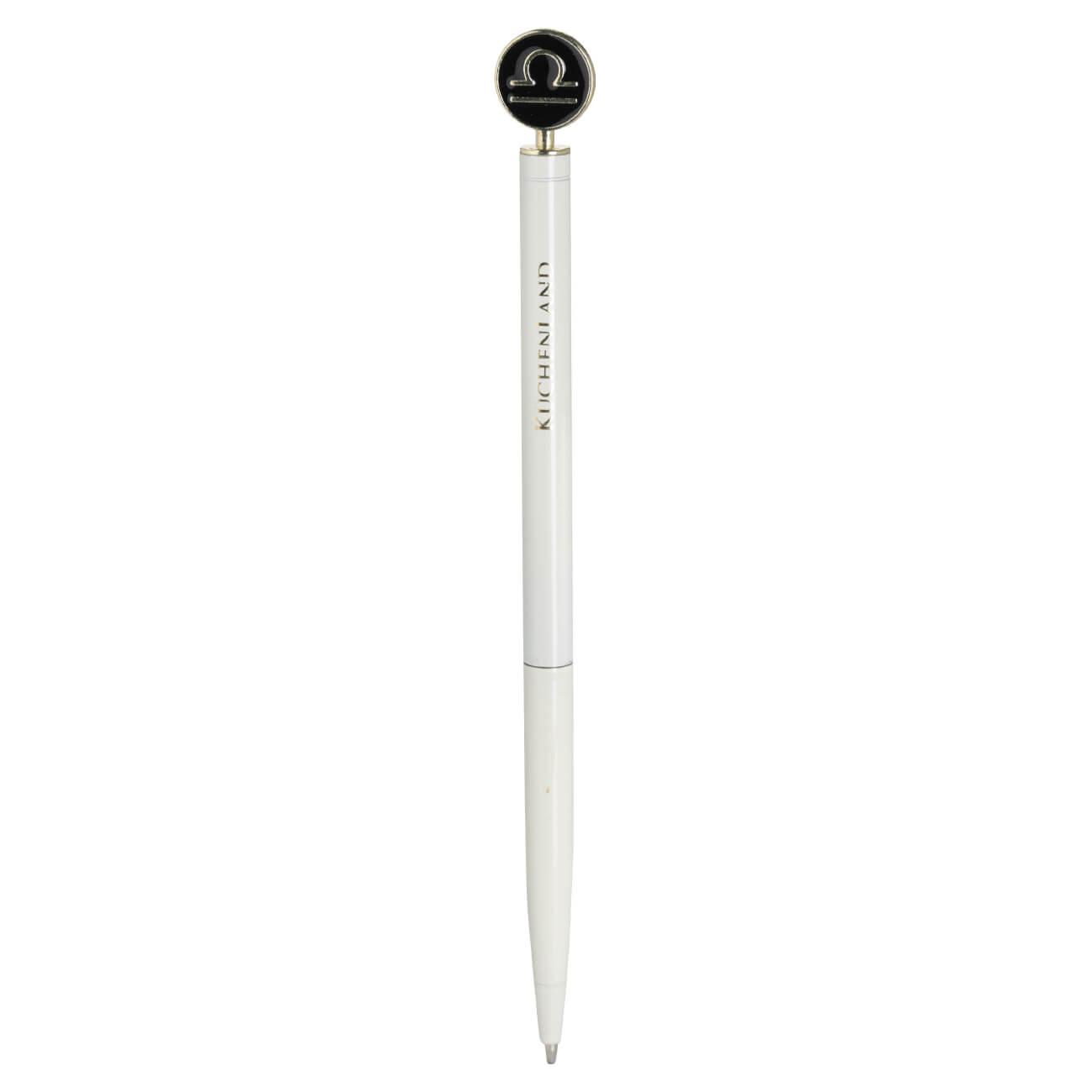 Ручка шариковая, 15 см, с фигуркой, сталь, молочно-золотистая, Весы, Zodiac