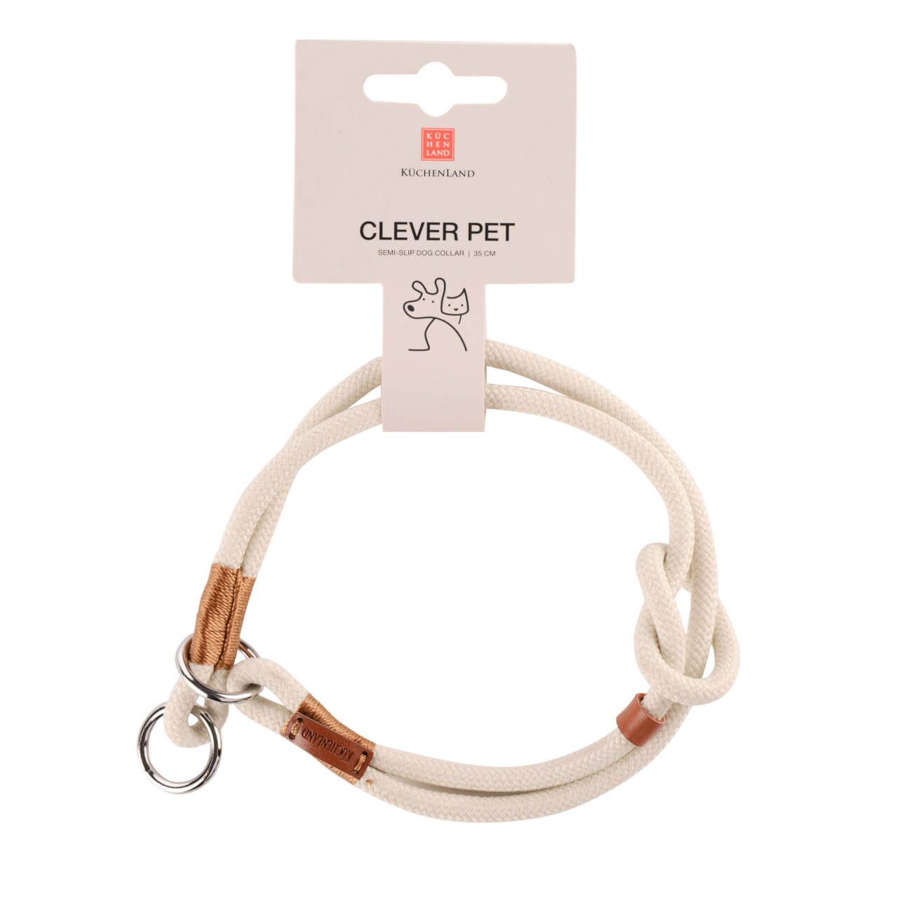 

Ошейник-полуудавка для собак, 35 см, размер S, пластик эко, бежевый, Clever pet