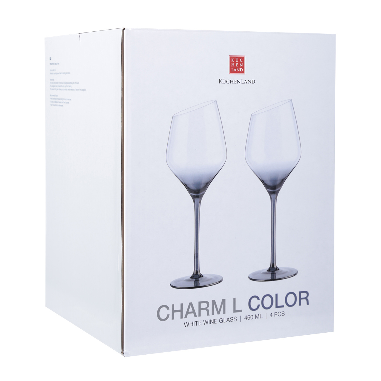 Бокал для белого вина, 460 мл, 4 шт, стекло, серый, Charm L Color изображение № 4