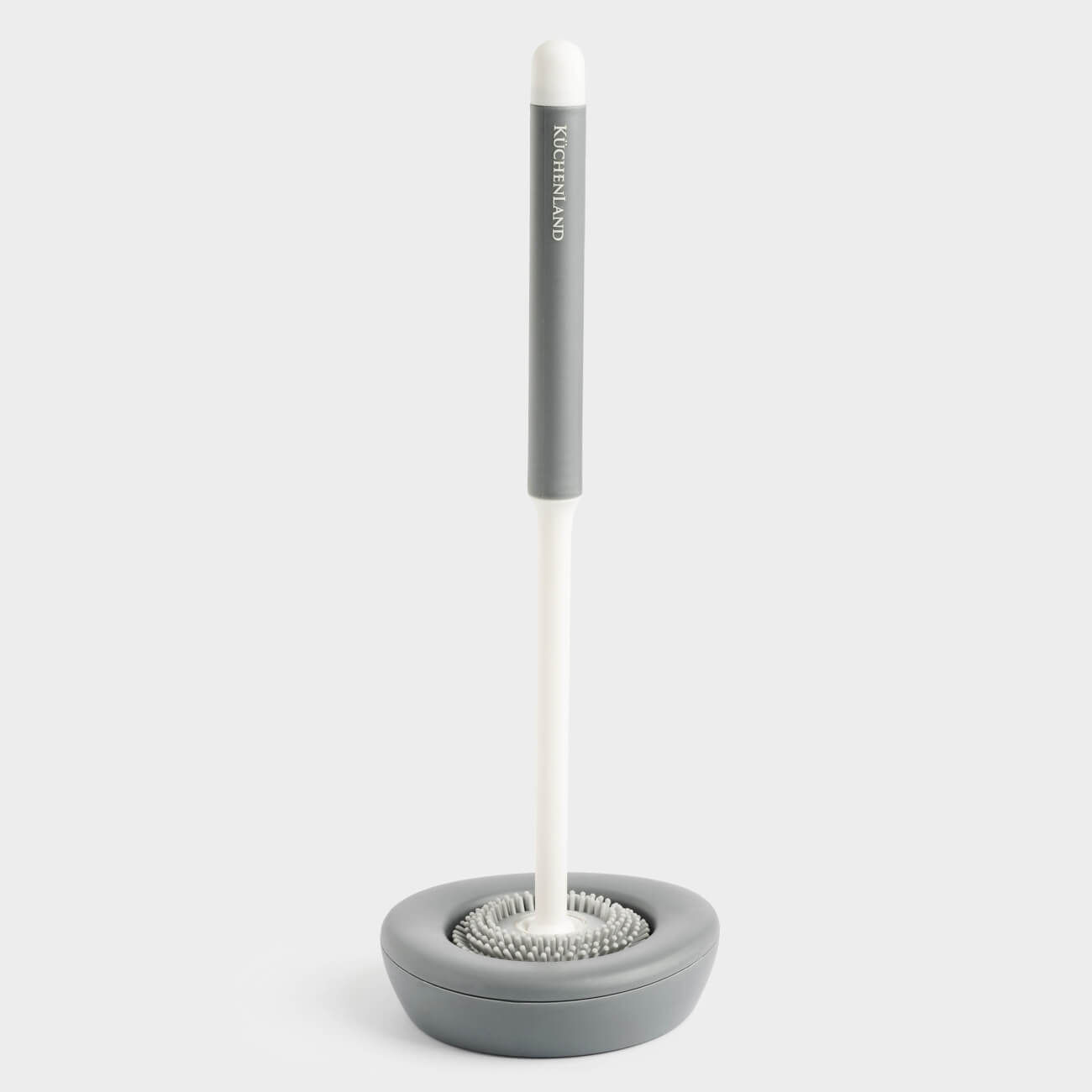 Ерш туалетный 36 см с подставкойподвижной платформой резинапластик серо-белый Click 245₽