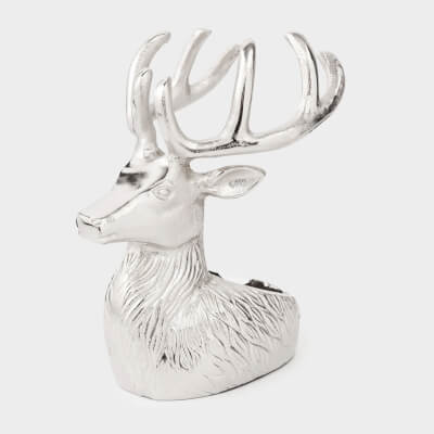 Подставка для бутылки, 20 см, металл, серебристая, Олень, Arctic deer ,image-0