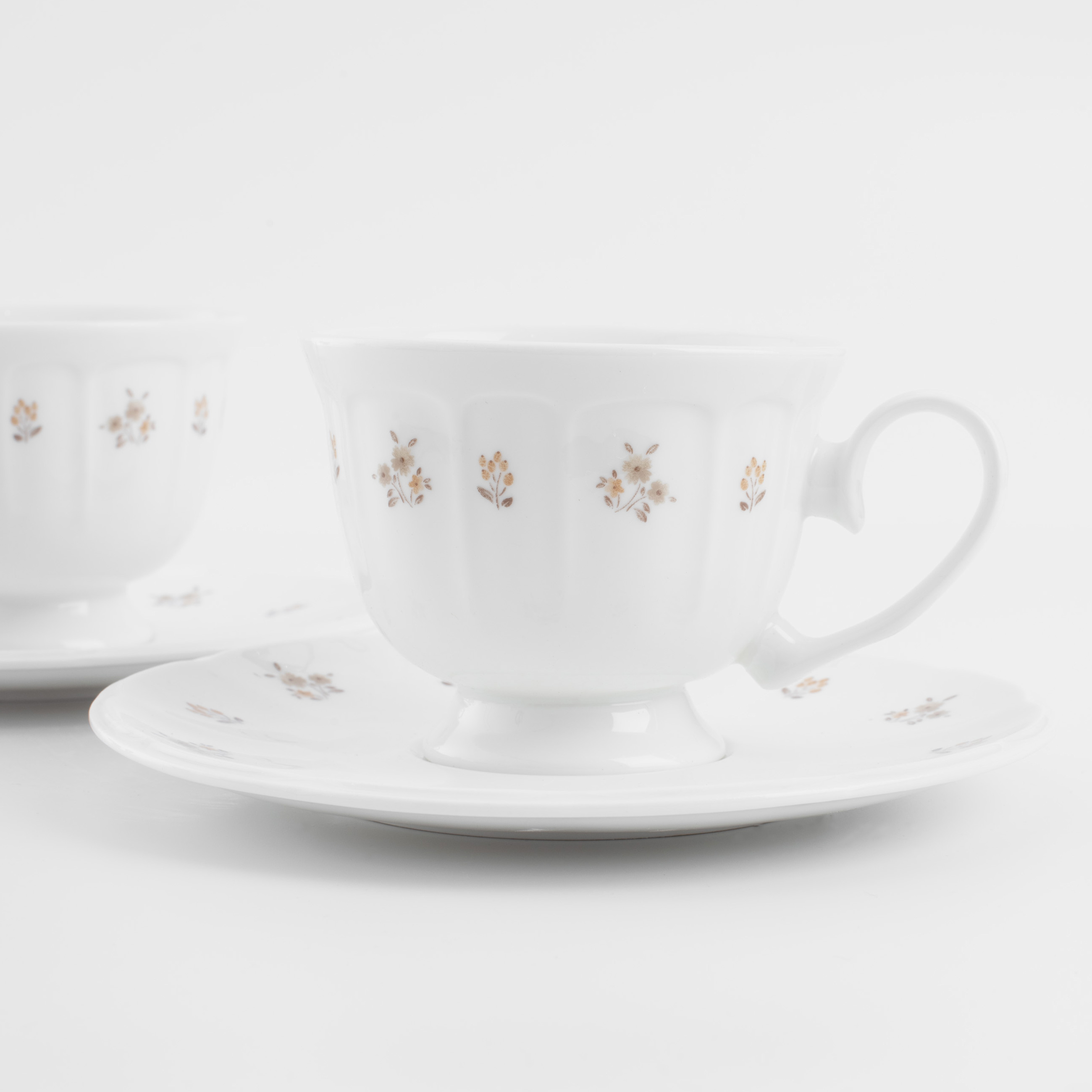 Пара чайная, 2 перс, 4 пр, 180 мл, фарфор N, белая, Винтажные цветы, La flore изображение № 2
