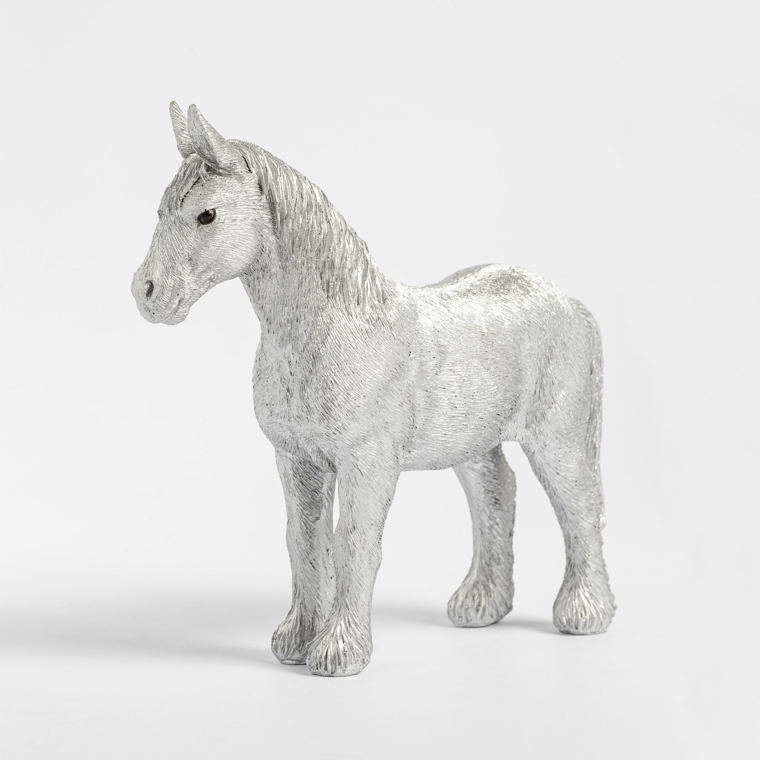 Статуэтка 16х15 см полирезин серебристая Лошадь Horse silver 2690₽