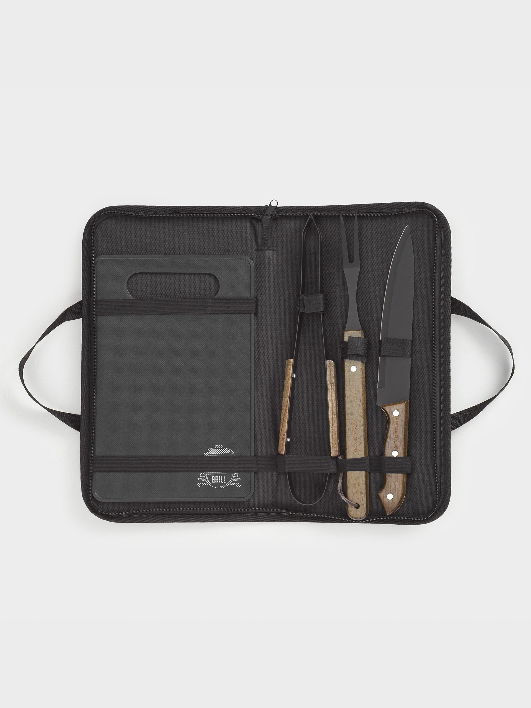 Набор для барбекю, 4 пр, в кожаном кейсе, сталь/дерево/экокожа, BBQ, image-4