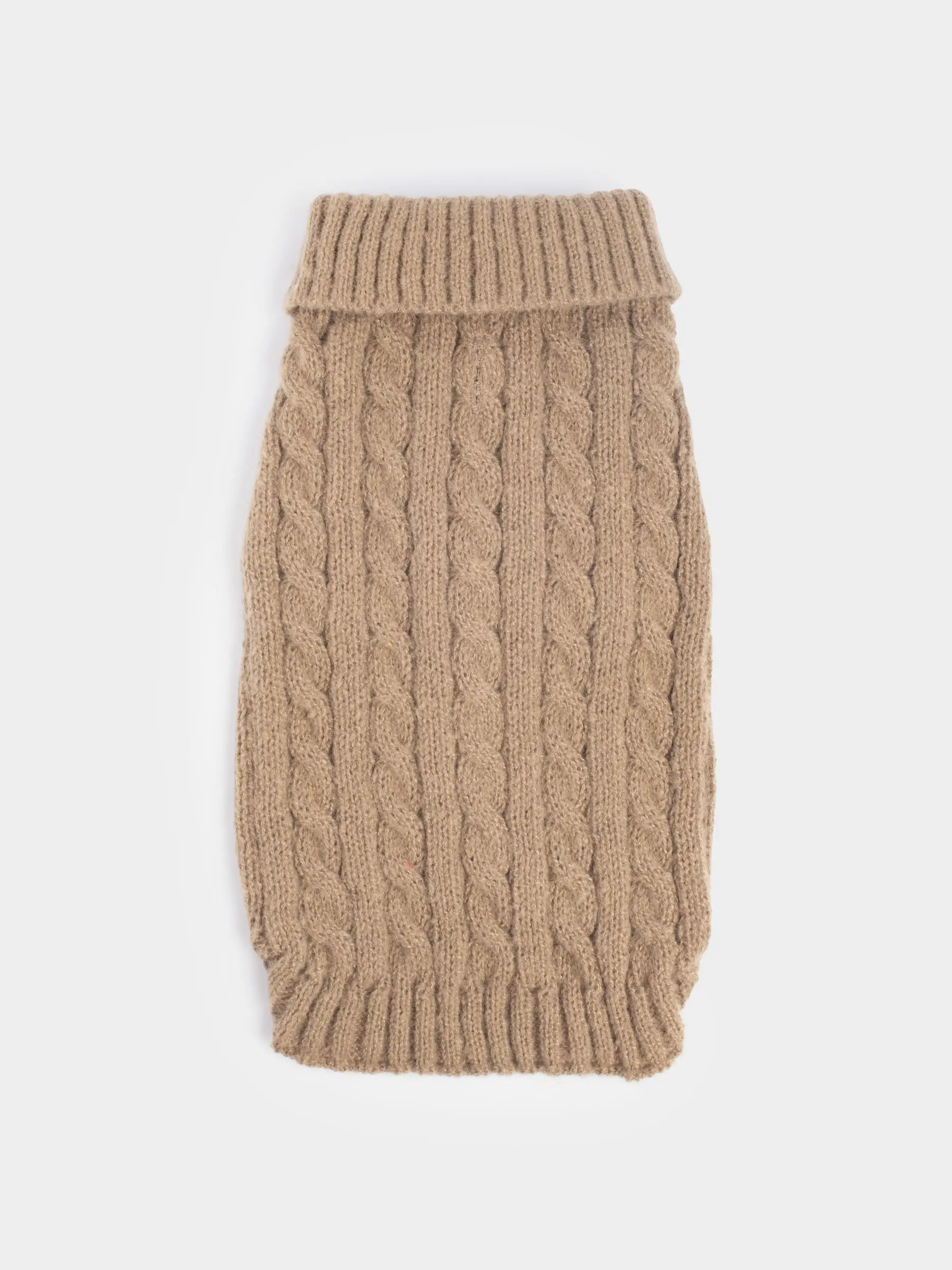 Свитер для животных, 38 см, р. M, полиэстер, коричневый, Косички, Fashion pet, image-0