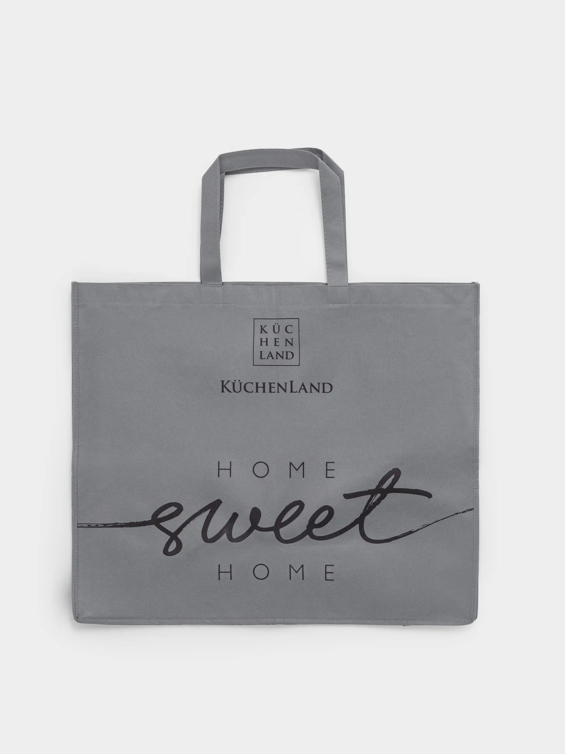 Сумка-шоппер, 60х50 см, полипропилен, серая, Home sweet home, Scroll