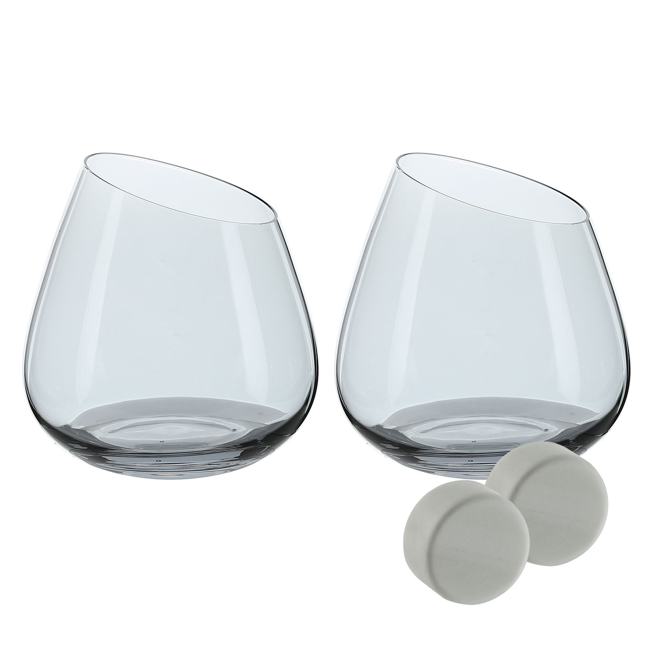 Набор для виски, 2 перс, 4 пр, стаканы/камни, стекло/мрамор, серый, Charm L color - фото 1