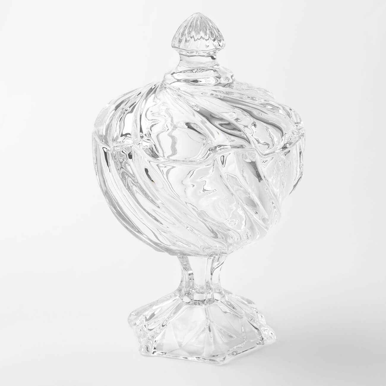 конфетница crystal bohemia pinwheel на ножке 15 см Конфетница, 14х23 см, 480 мл, на ножке, с крышкой, стекло Р, Torsido