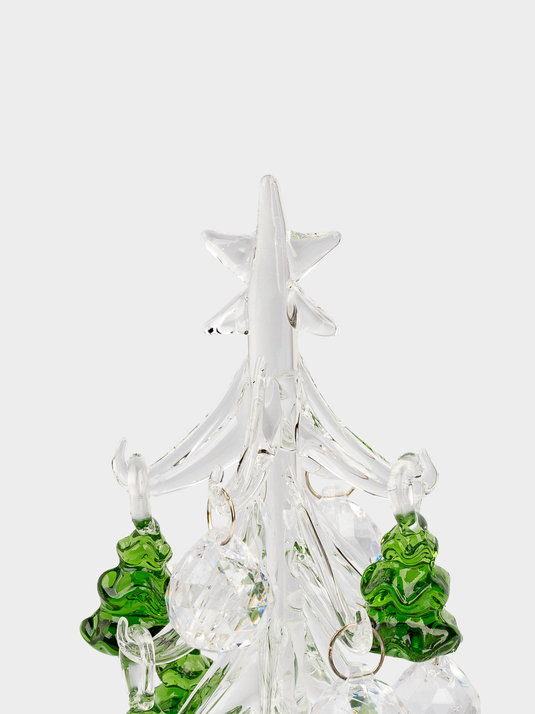 Статуэтка, 15 см, с подвесками, стекло, серебристая, Ель с игрушками, Christmas vitreous, image-4