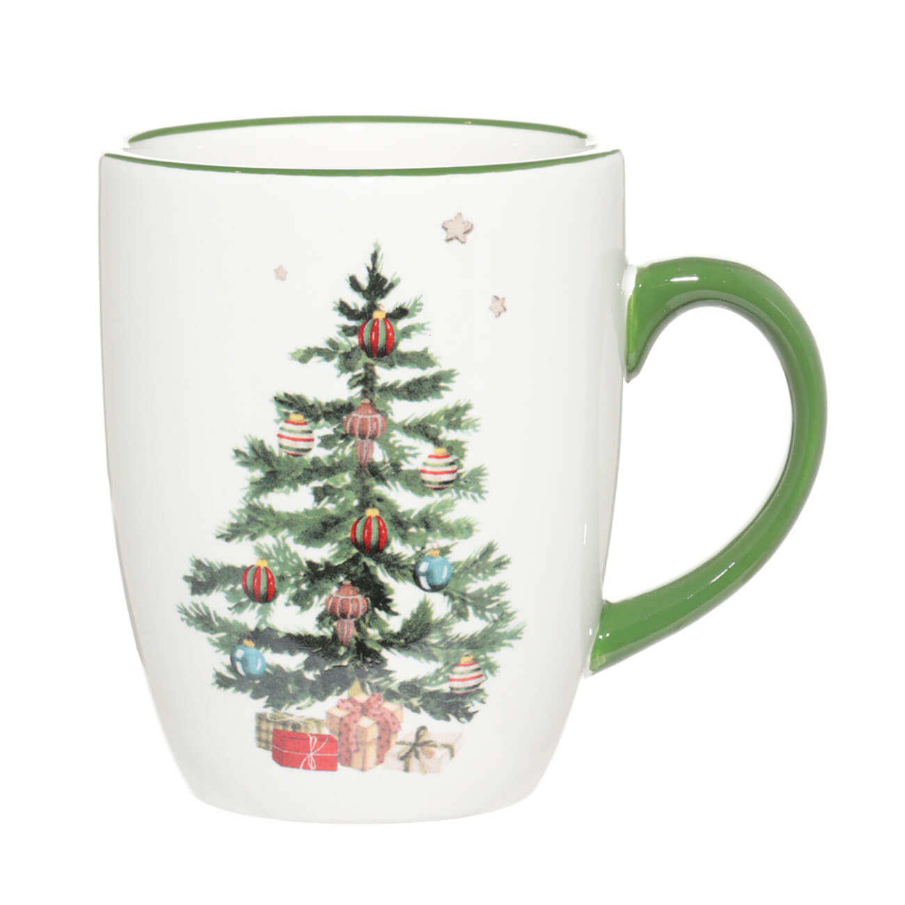 

Кружка, 330 мл, керамика, Елка с подарками, Christmas green