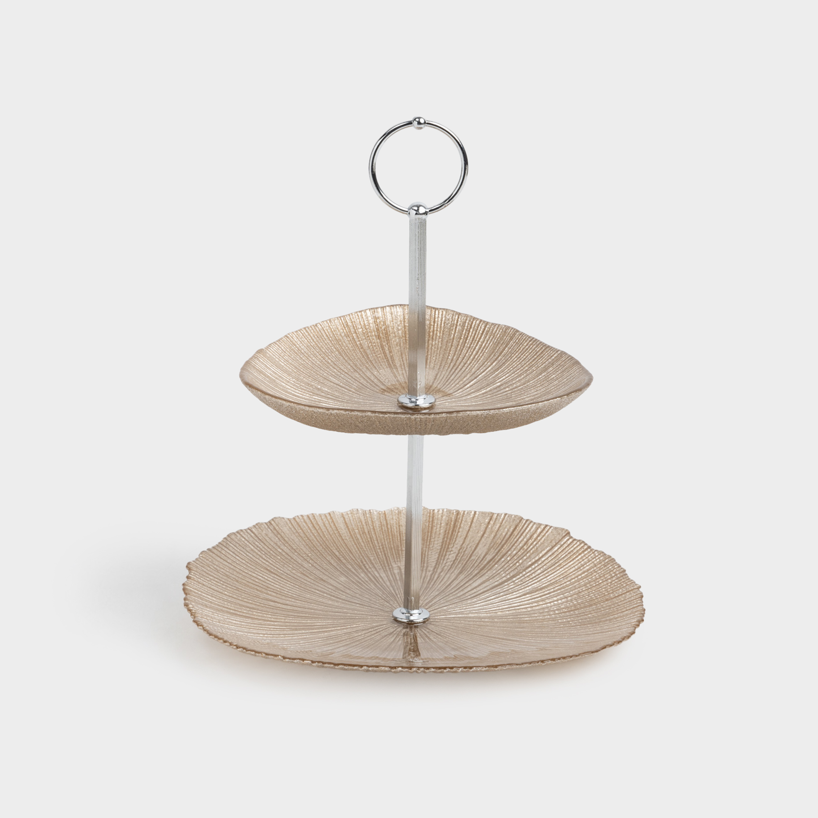 Подставка для пирожных 16х2124 см 2 яруса стеклометалл шампань Angle 2290₽