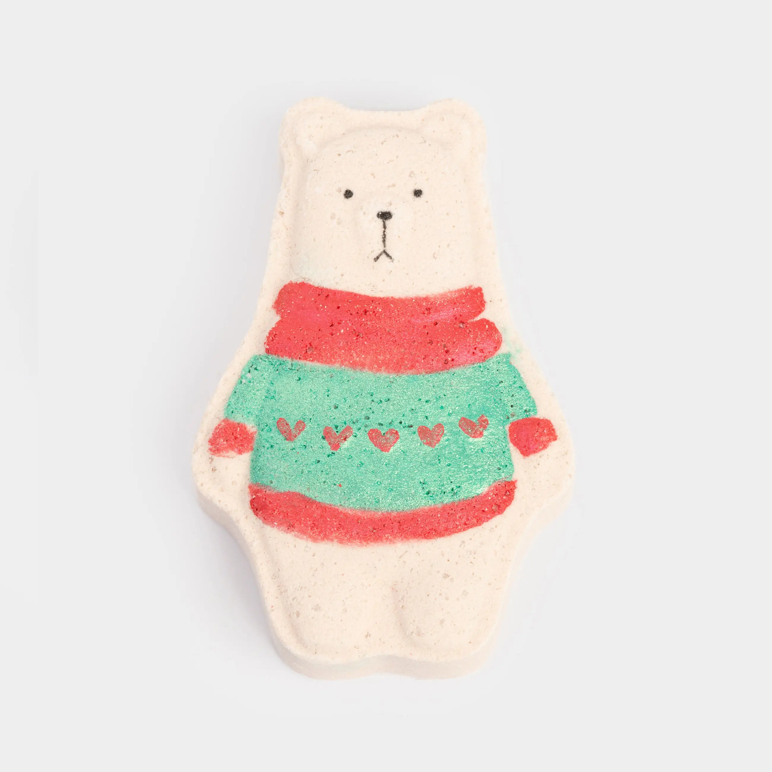 Бомбочка для ванны, 100 гр, бело-желтая, Зимние ягоды, Мишка в свитере, Bear