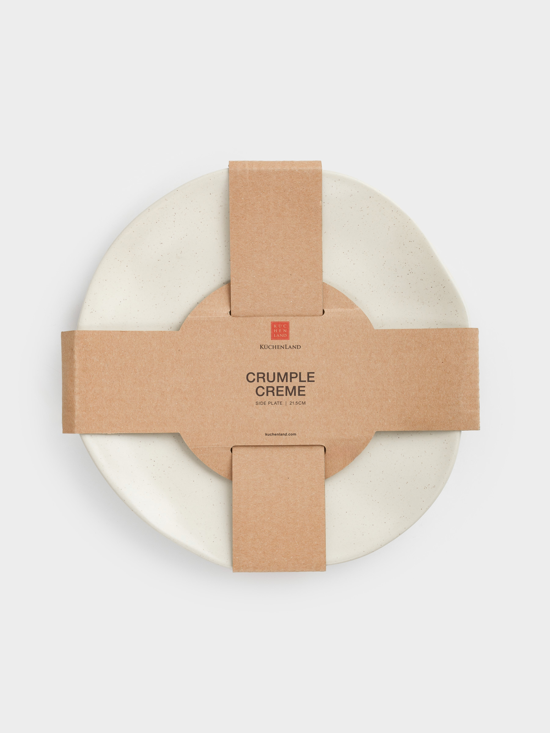 Тарелка закусочная, 22 см, керамика, молочная, Мятый эффект, Crumple creme, image-6
