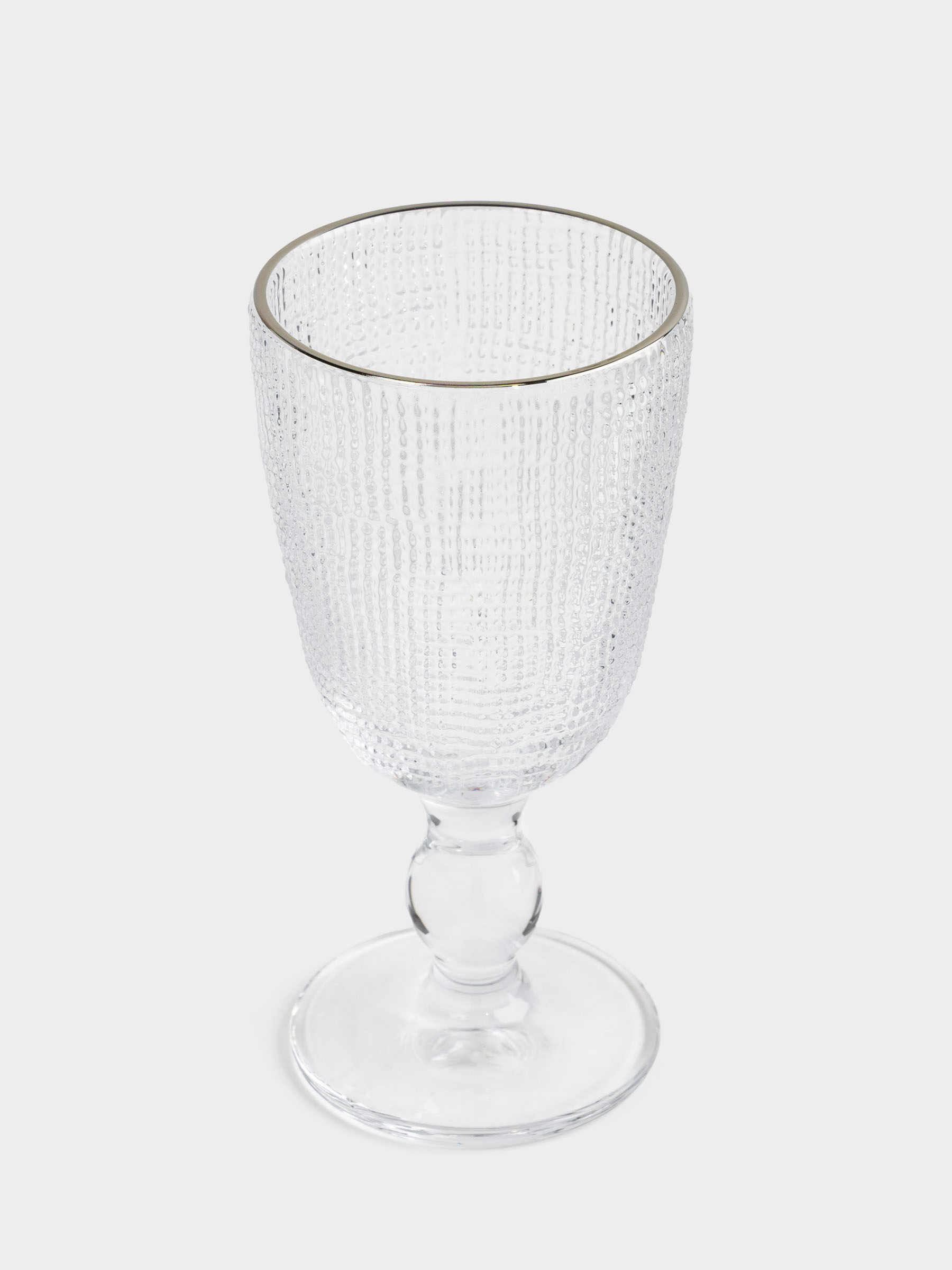 Бокал-кубок для вина, 260 мл, стекло Р, с серебристым кантом, Grain silver, image-1