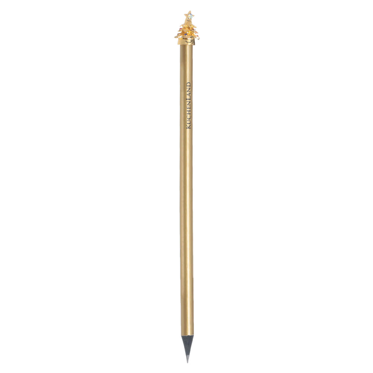 

Карандаш, 18 см, c фигуркой, чернографитный, золотистый, Елка, Draw figure