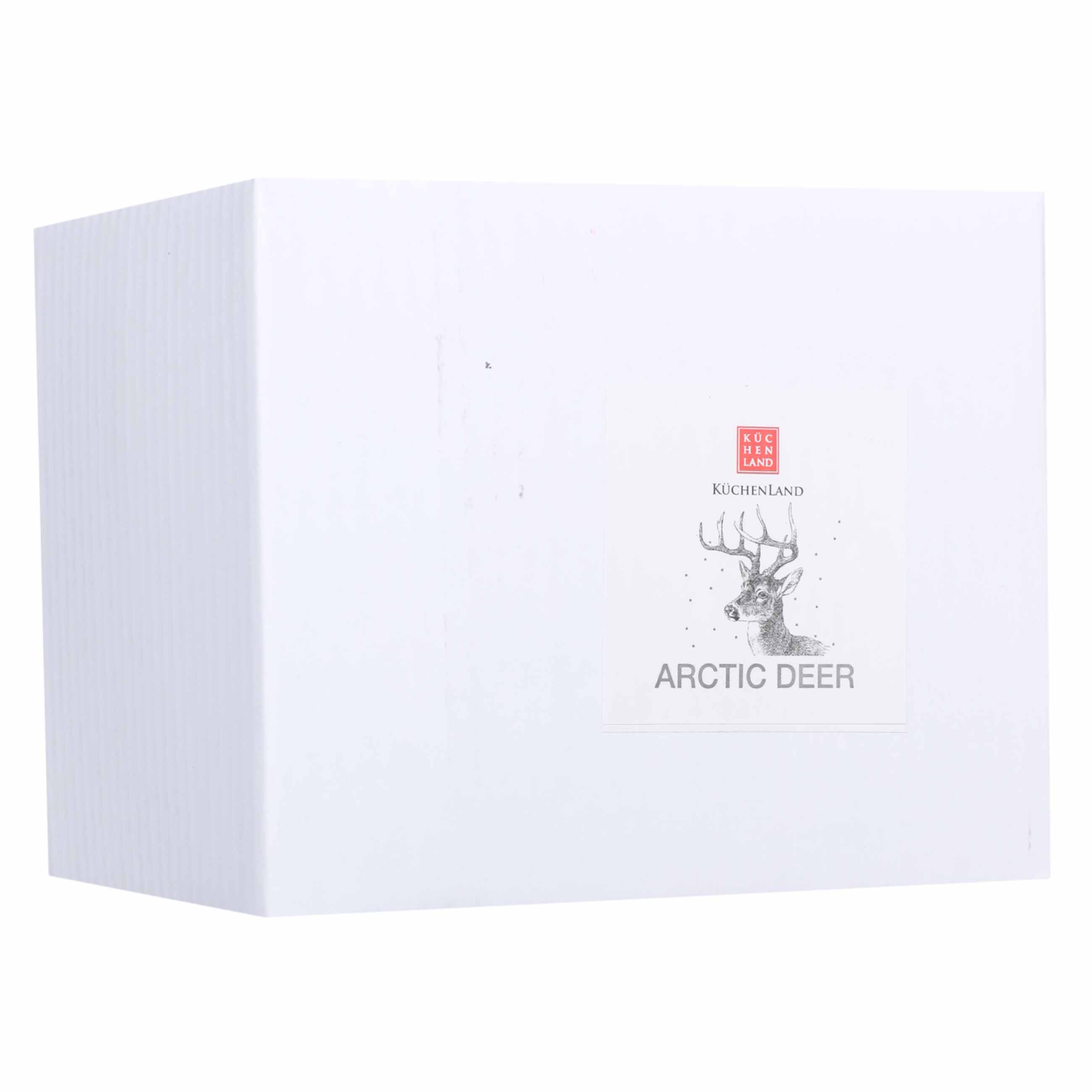 Кружка, 500 мл, фарфор N, бело-серебристая, Олень в снегу, Arctic deer изображение № 3