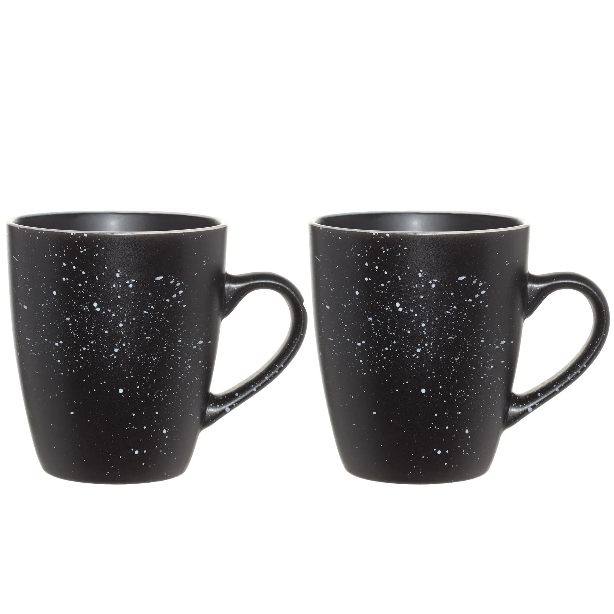 Кружка, 400 мл, 2 шт, керамика, черная, в крапинку, Particle, image-0