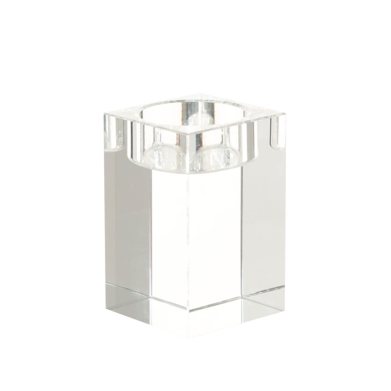 Подсвечник, 8 см, для чайной свечи, стекло, Cube