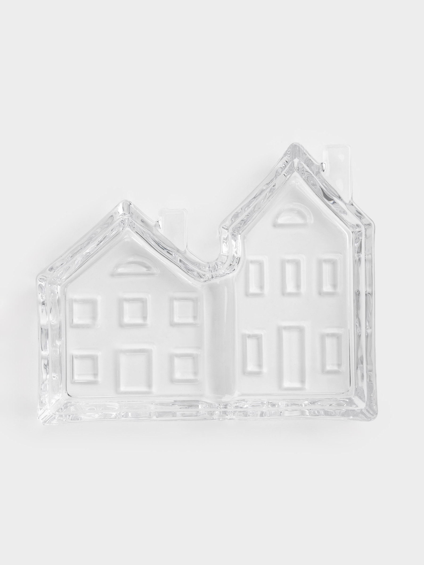 Менажница, 18х14 см, 2 отд, стекло, Дома, House shape, image-0