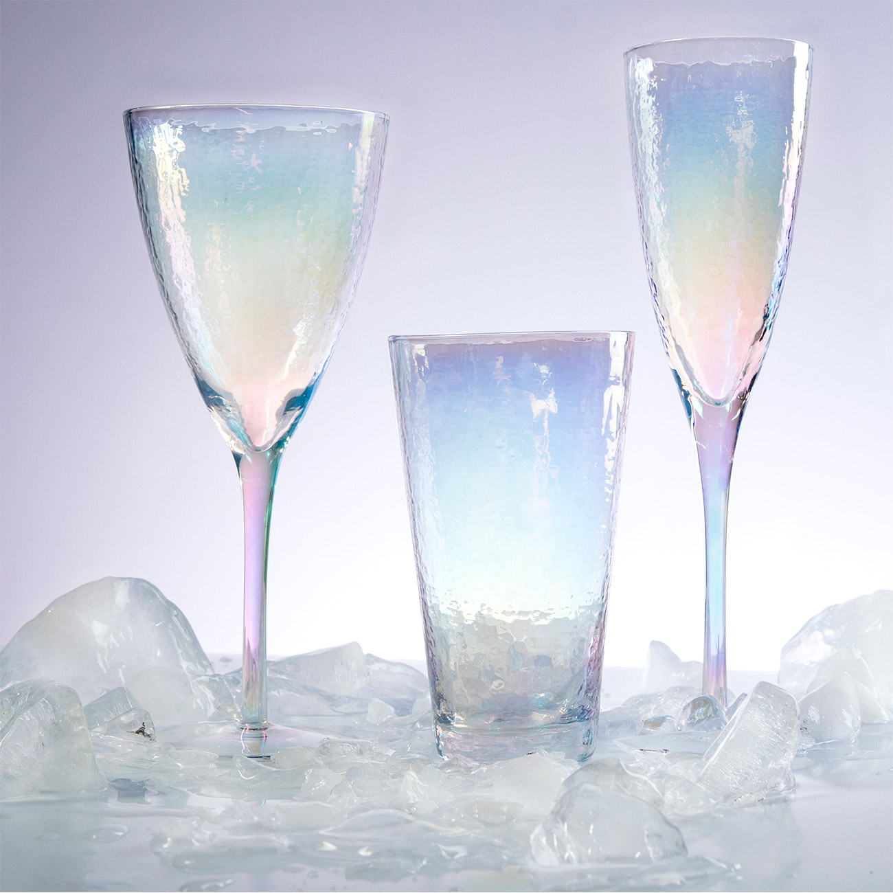 Бокал для шампанского, 275 мл, 2 шт, стекло, перламутровый, Ripply polar изображение № 4