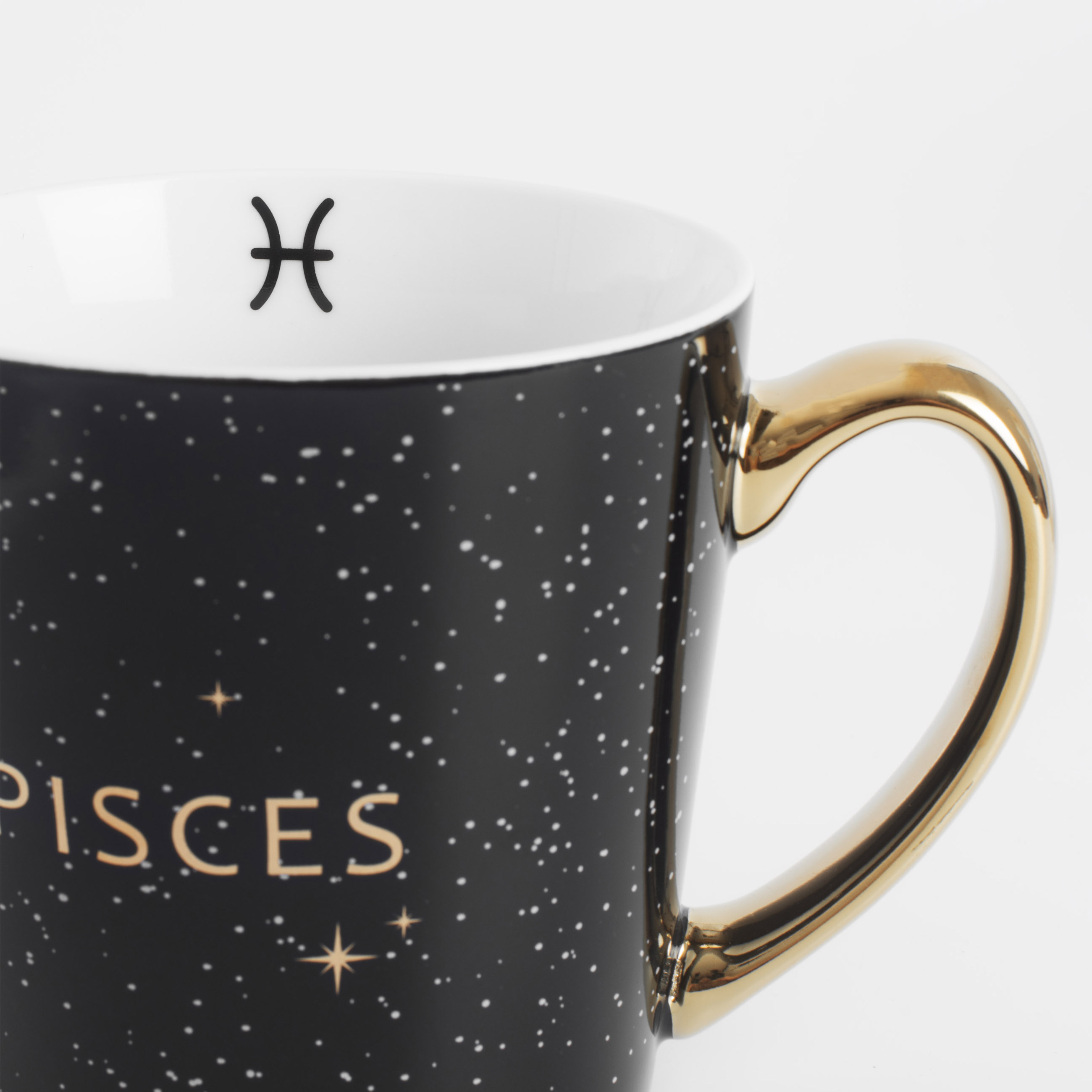 Кружка, 500 мл, фарфор N, черно-золотистая, Рыбы, Zodiac, image-3