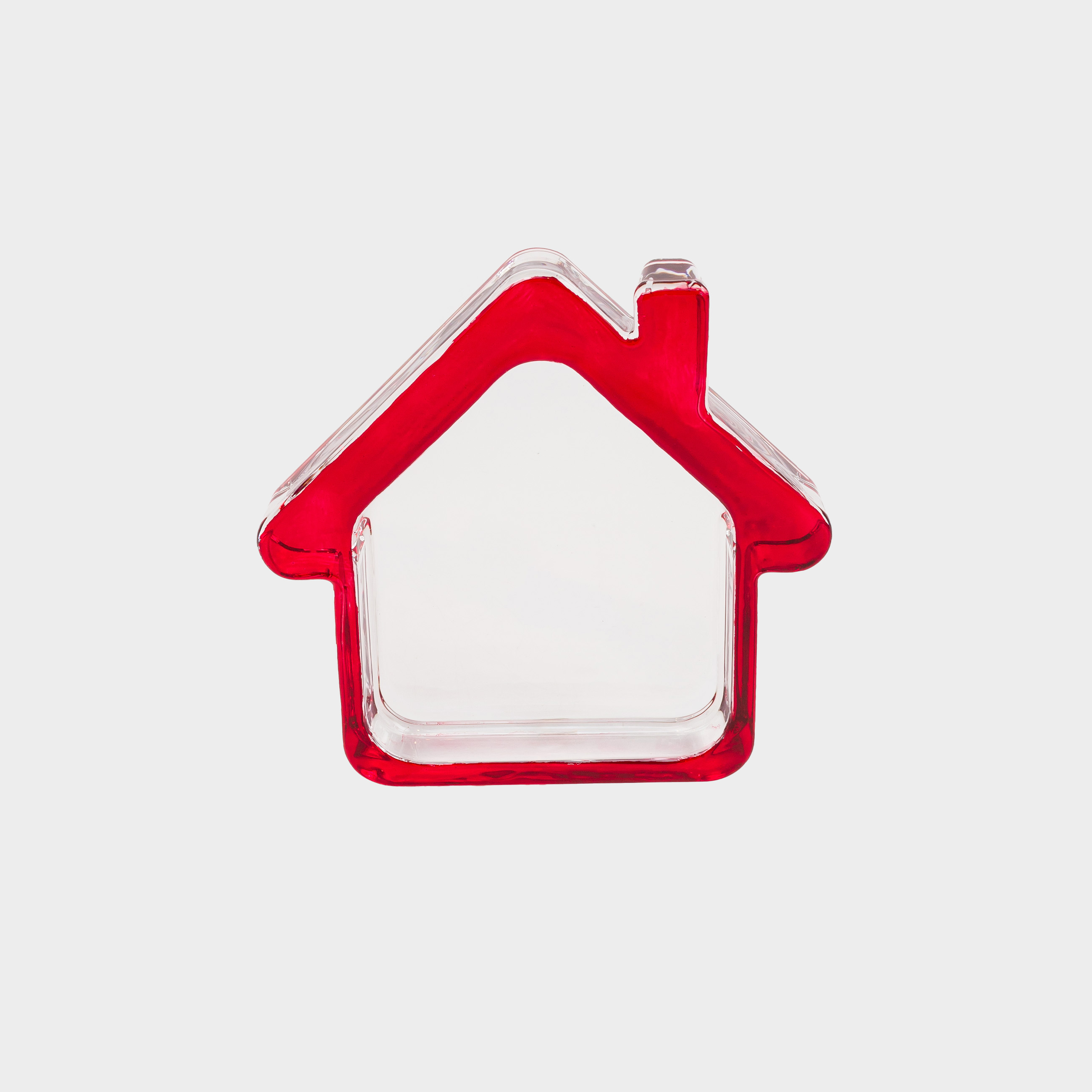 Блюдо, 18х19 см, стекло, с красным кантом, Дом, House shape, image-5