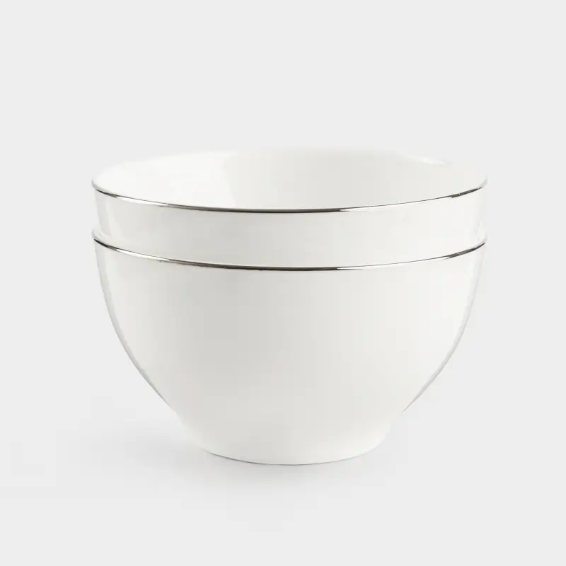 Пиала, 12х6 см, 2 шт, фарфор F, белая, Ideal silver ,image-0