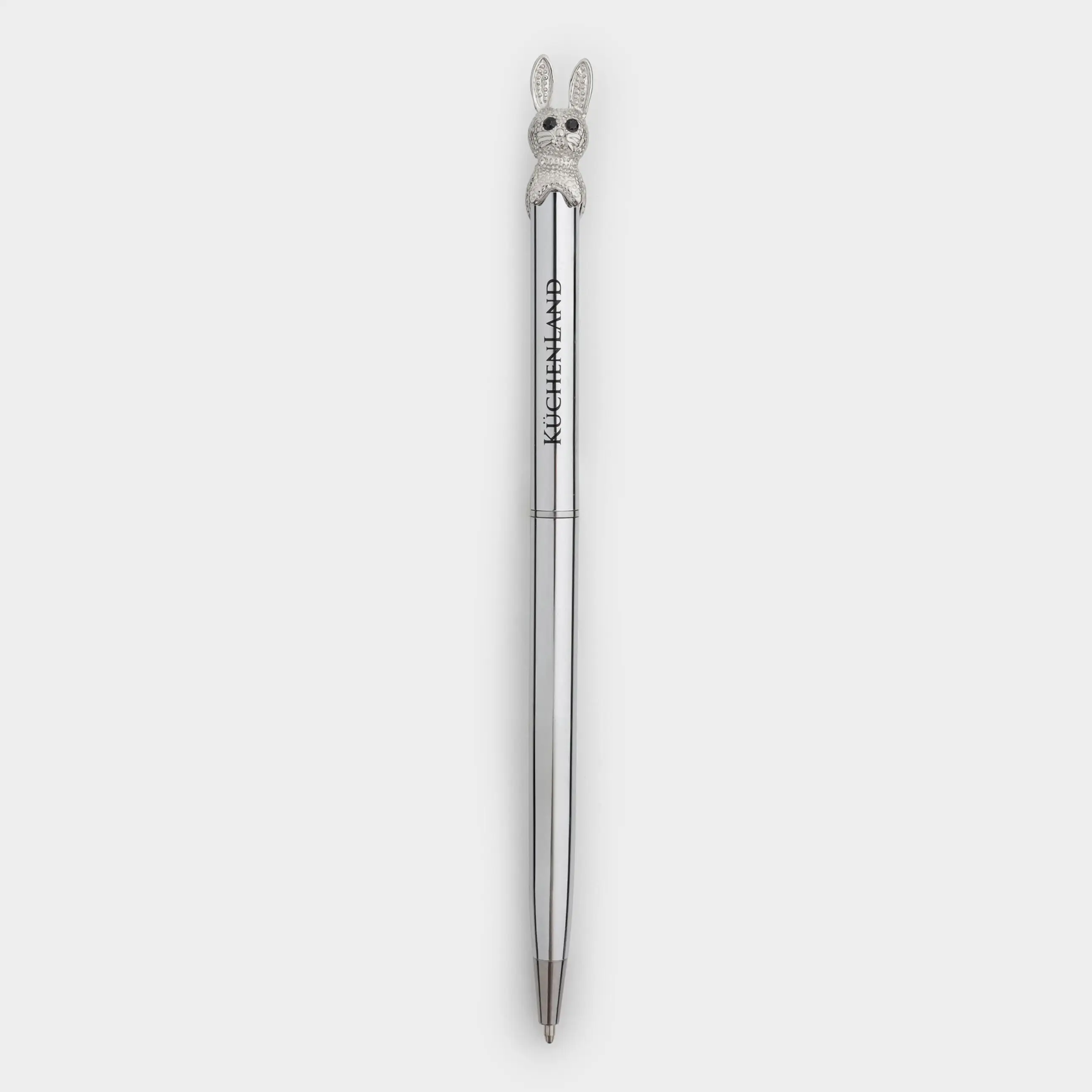 Ручка шариковая, 14 см, с фигуркой, серебристая, Заяц, Draw figure