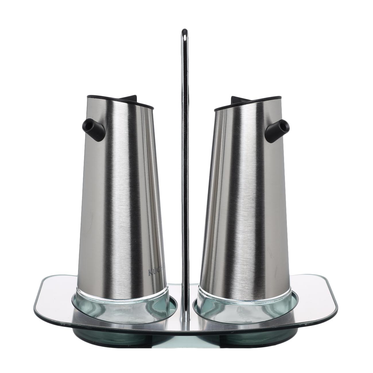 

Набор для масла и уксуса, 230 мл, 2 шт, на подставке, стекло/металл, Classic color