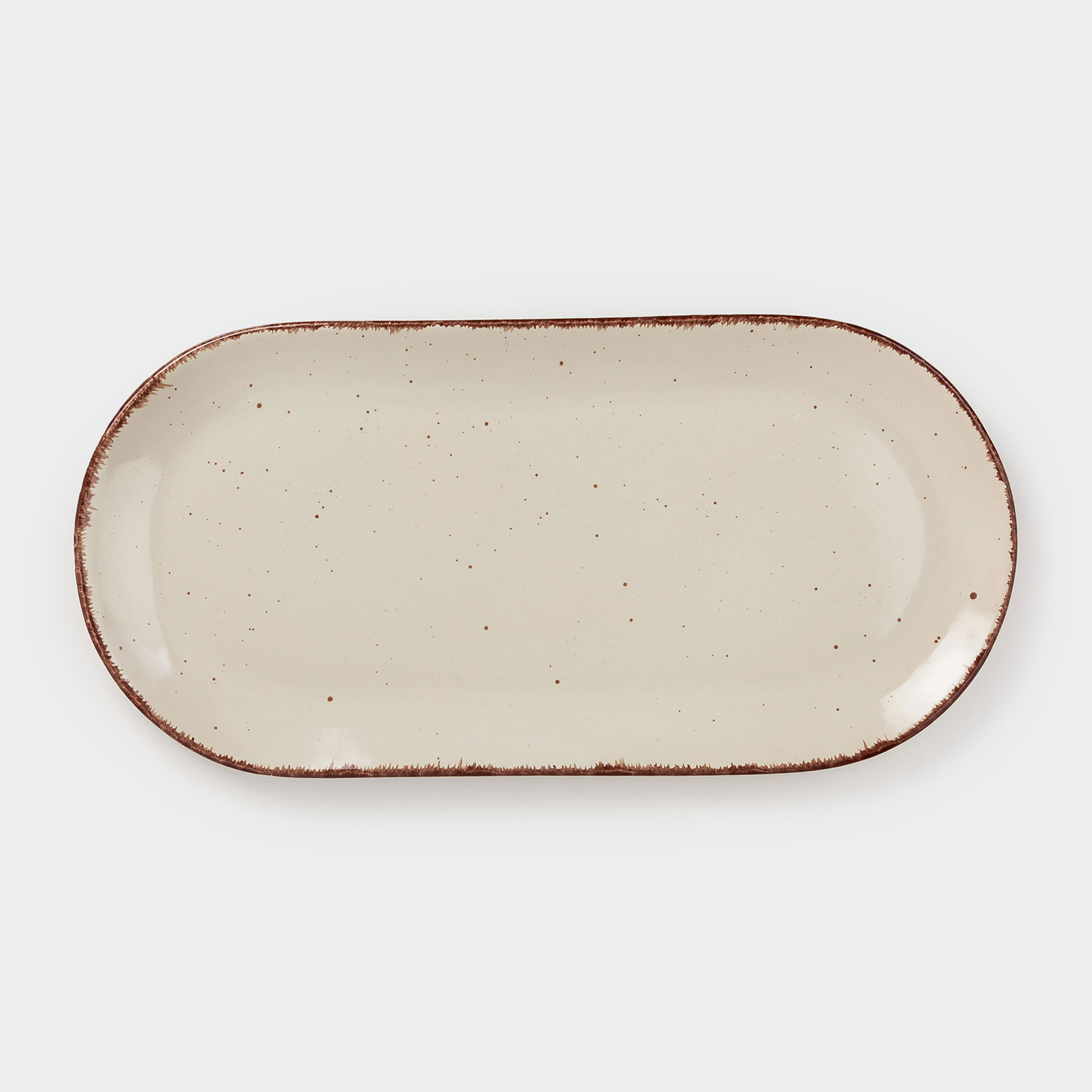 Блюдо 37х18 см керамика овальное бежевое в крапинку Speckled 1390₽