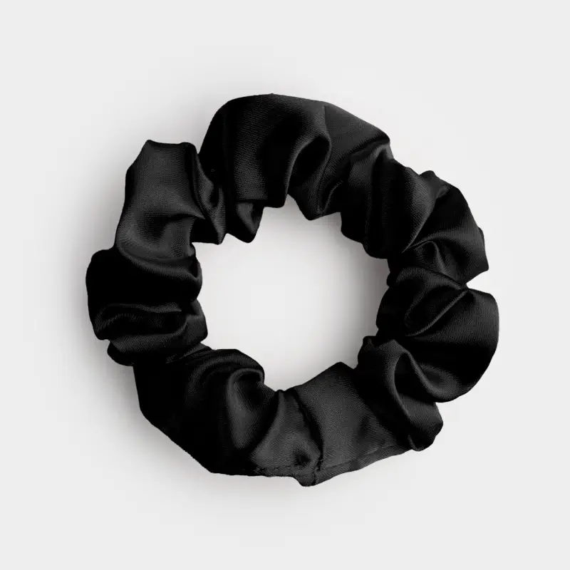 Резинка для волос, 6 см, сатин, черная, Silk ,image-0
