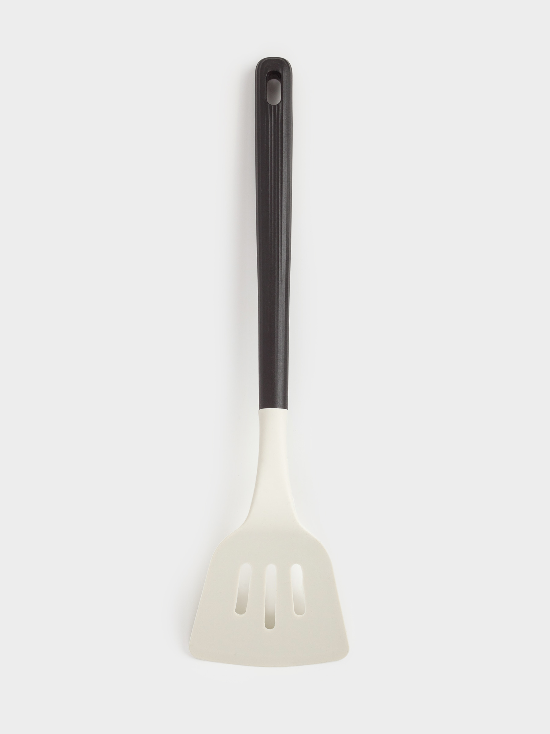 Лопатка, 32 см, с прорезями, силикон/пластик, бежево-черная, Service, image-1