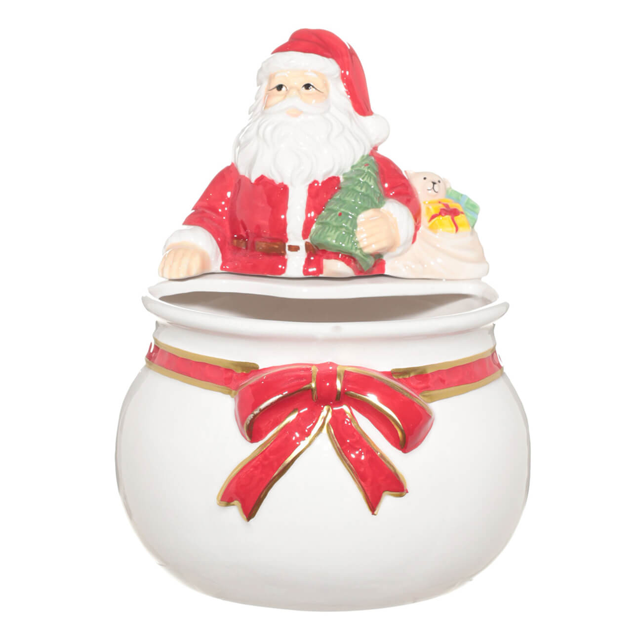 

Конфетница, 16х20 см, керамика, Дед мороз с подарками, Christmas classic