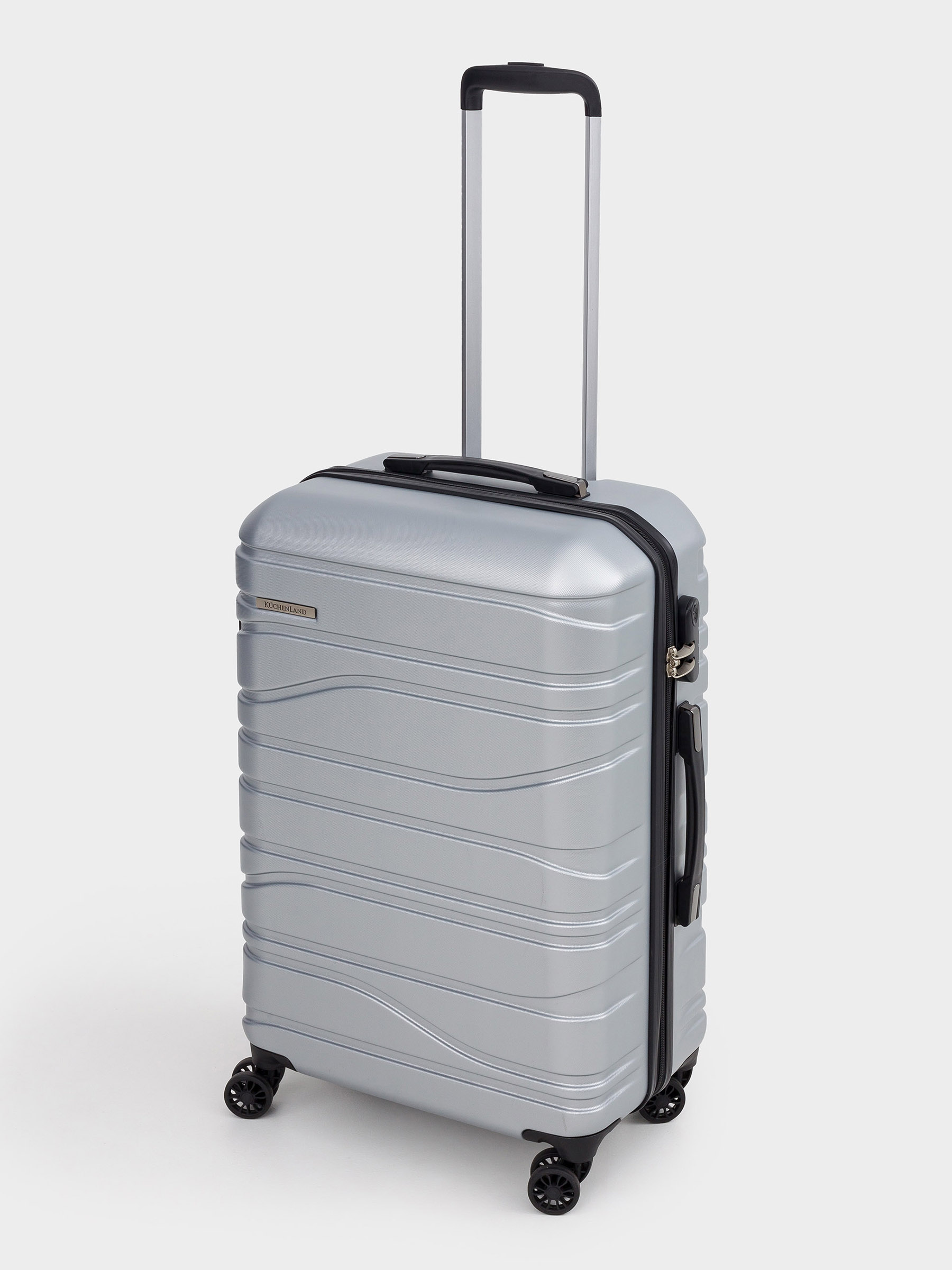 Чемодан M, 45х25х67 см, 3,4 кг, с замком, пластик, графитовый, Travel comfort, image-2