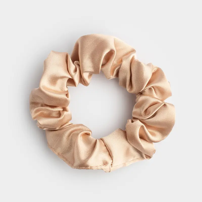 Резинка для волос, 6 см, сатин, бежевая, Silk ,image-0