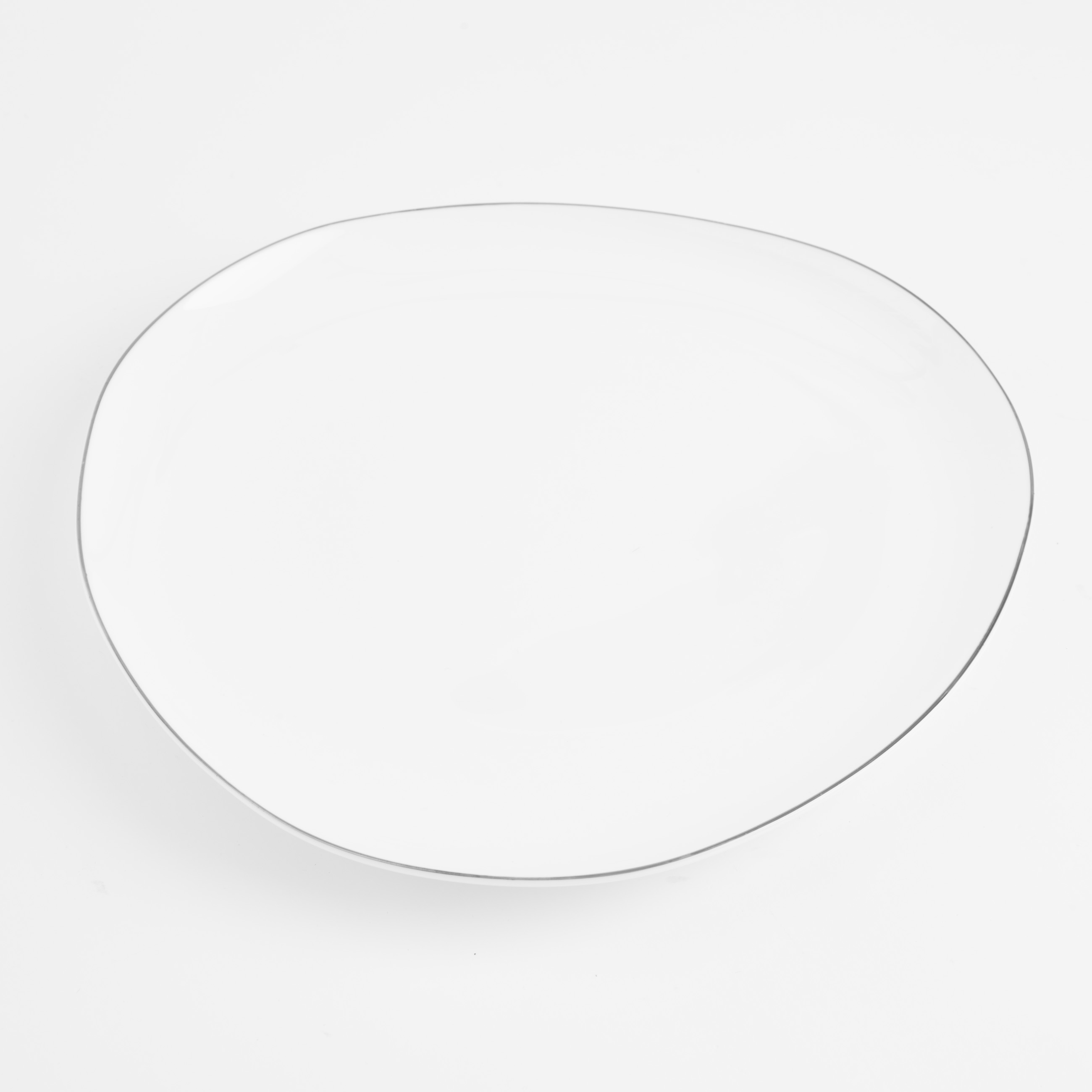 Тарелка закусочная, 21 см, фарфор F, белая, Bend silver изображение № 3