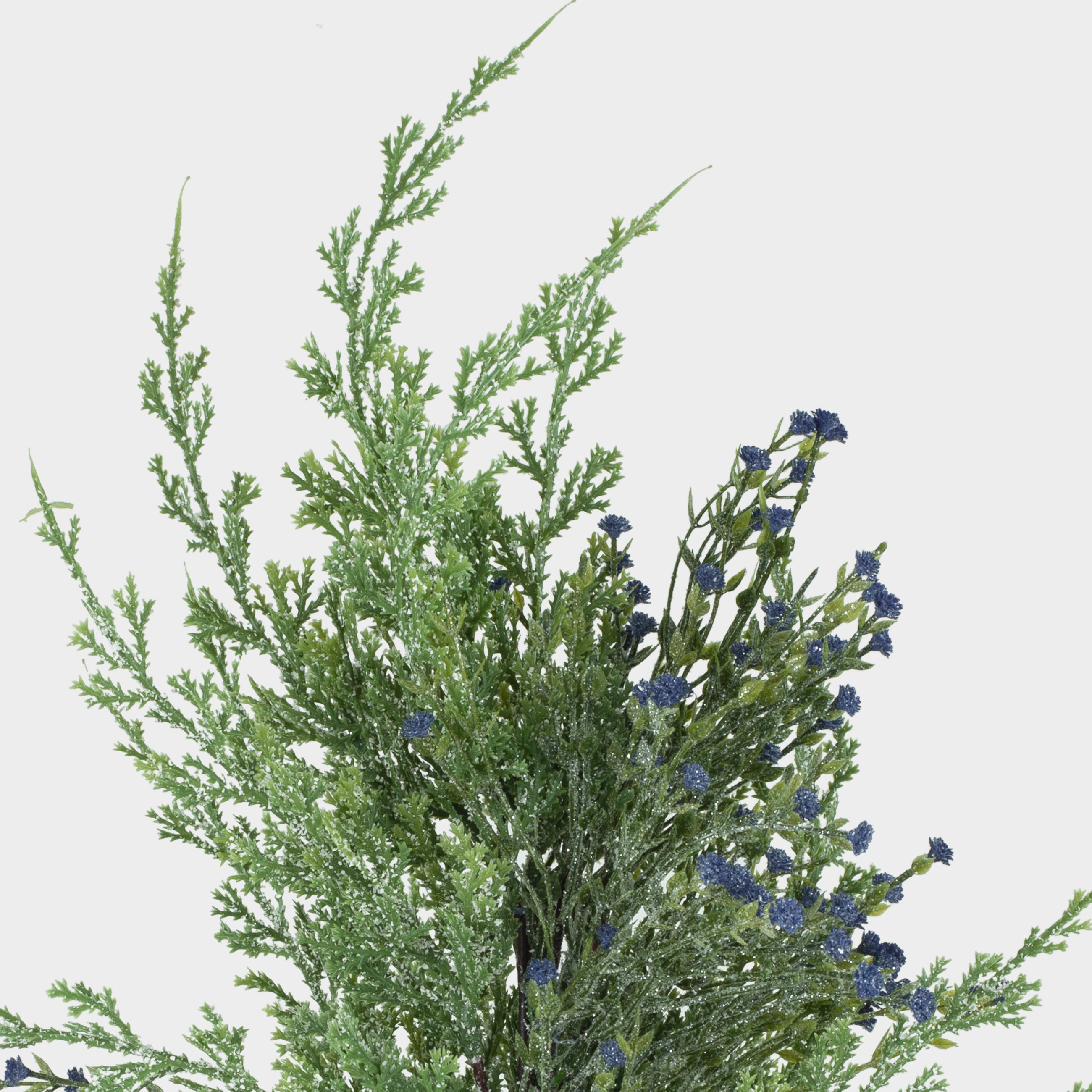 Ветка декоративная, 68 см, пластик, Хвоя с синими цветами, Conifer decor, image-2
